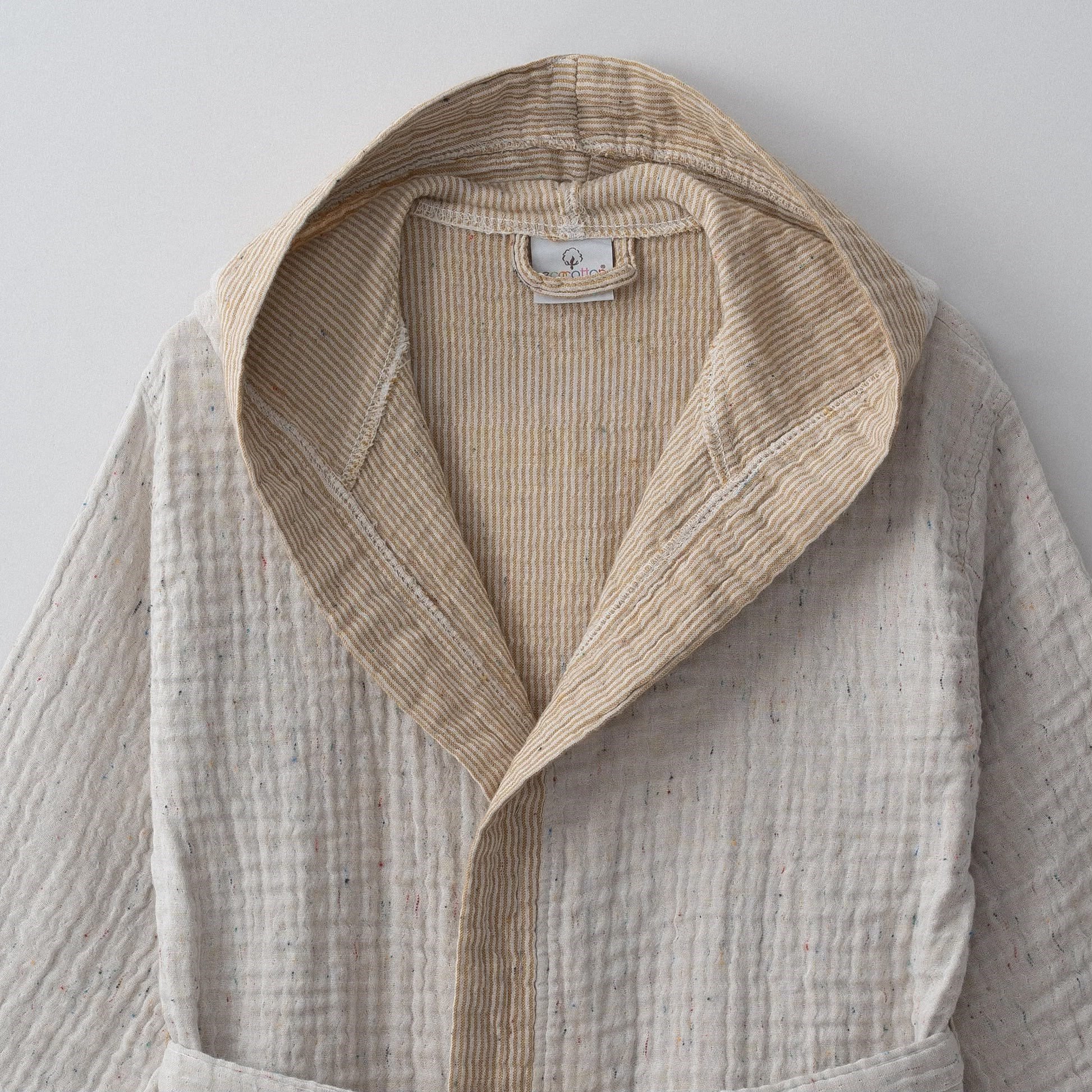 Eco Cotton Melinda Çocuk Bornoz Organik Pamuk Müslin Hardal