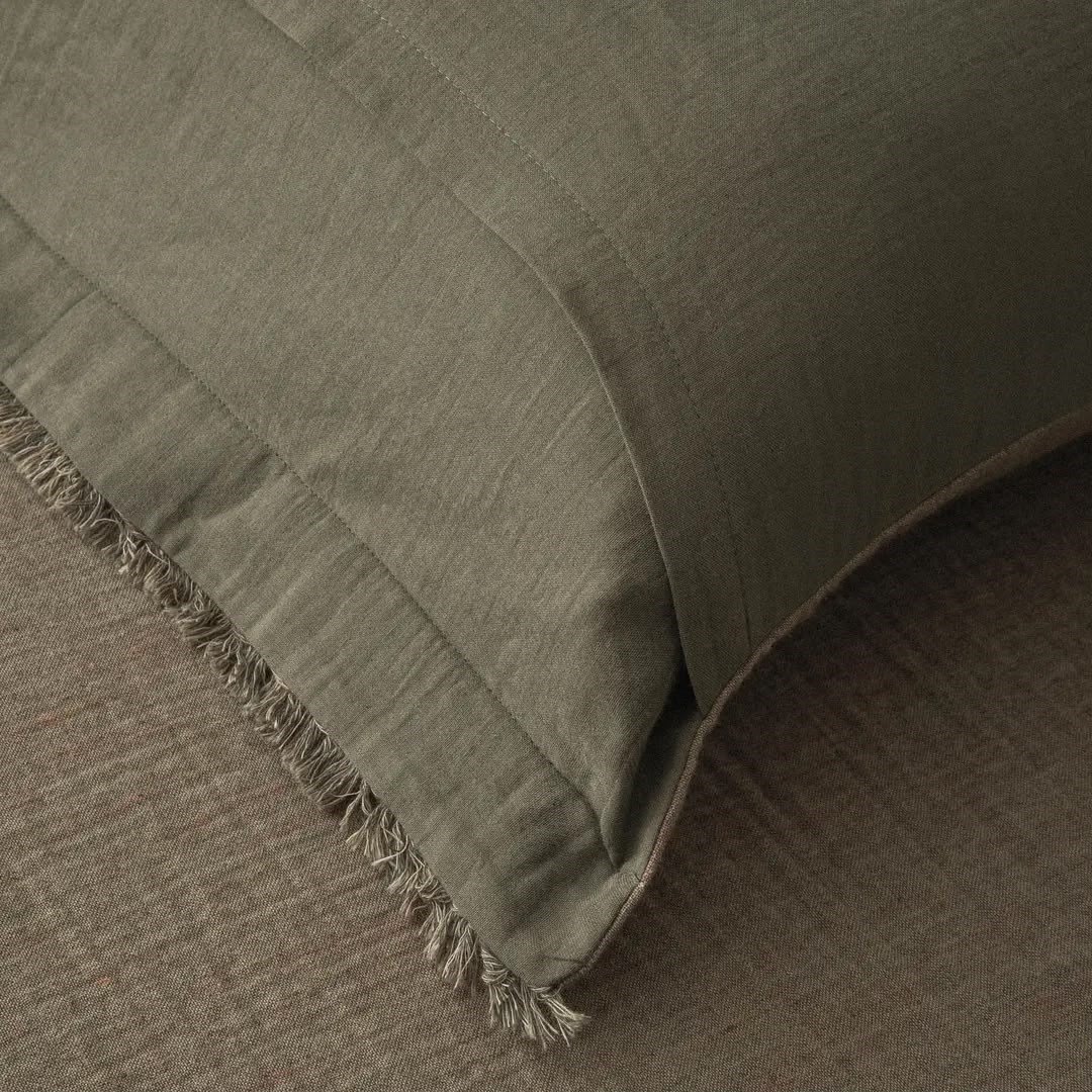 Eco Cotton Muna Tek Kişilik Pike Seti Organik Pamuk Yeşil-Koyu Yeşil