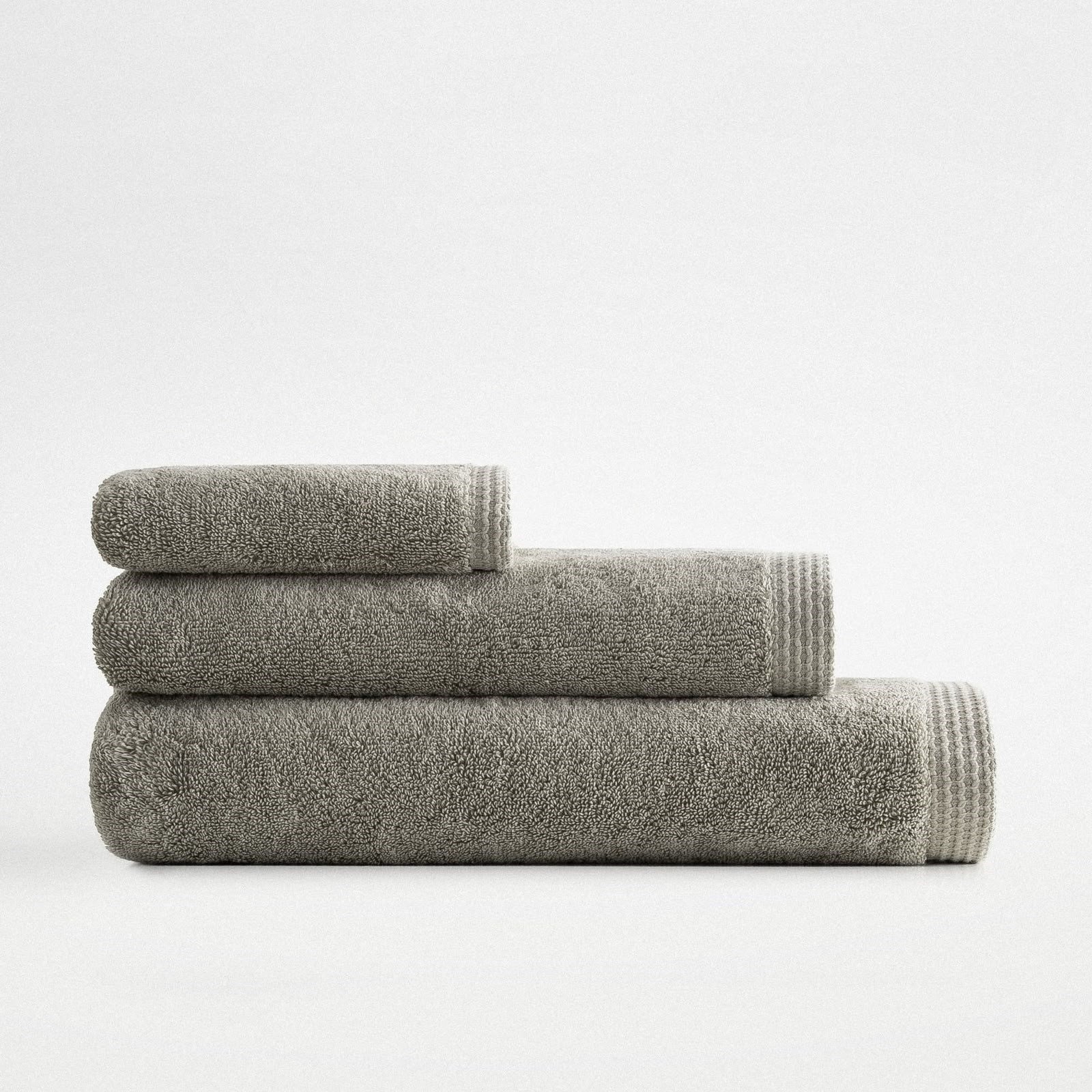 Eco Cotton Pure Cotton 3'lü Havlu Seti Organik Pamuk Kelebek Bordürlü Yeşil