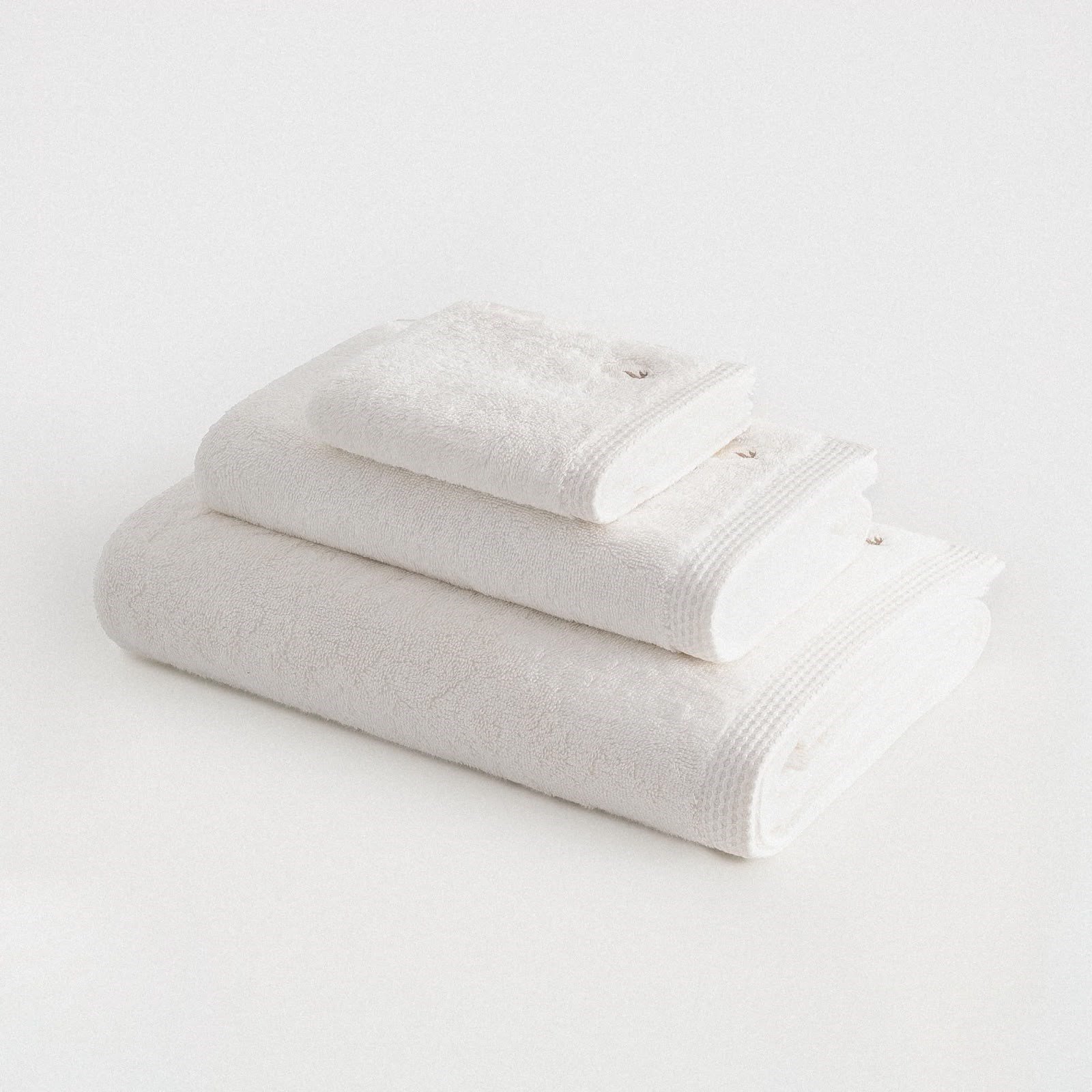 Eco Cotton Pure Cotton 3'lü Havlu Seti Organik Pamuk Kelebek Bordürlü Krem