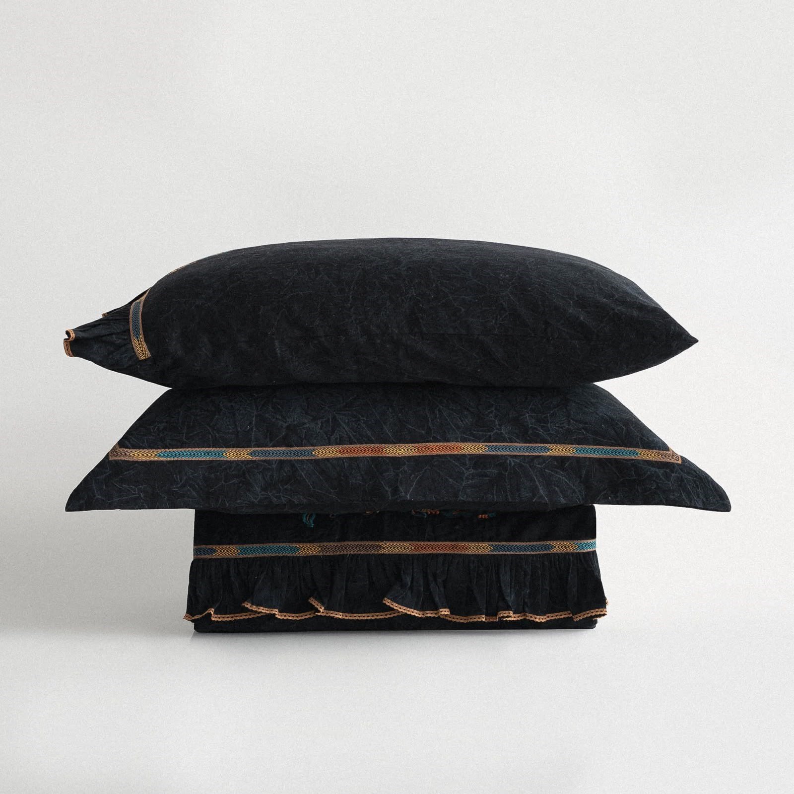 Eco Cotton Revna Çift Kişilik Nevresim Takımı Organik Pamuk Saten Siyah