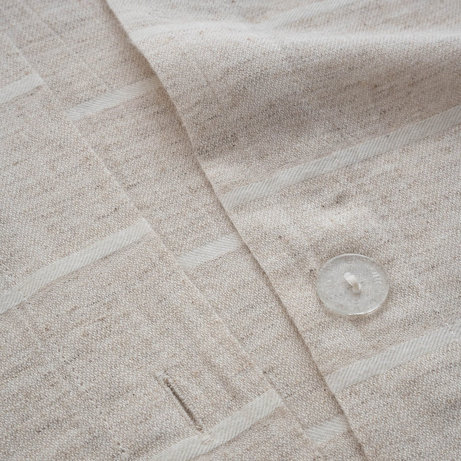 Eco Cotton Samira Battal Boy Nevresim Takımı Organik Pamuk Kenevir Karışımlı Bej