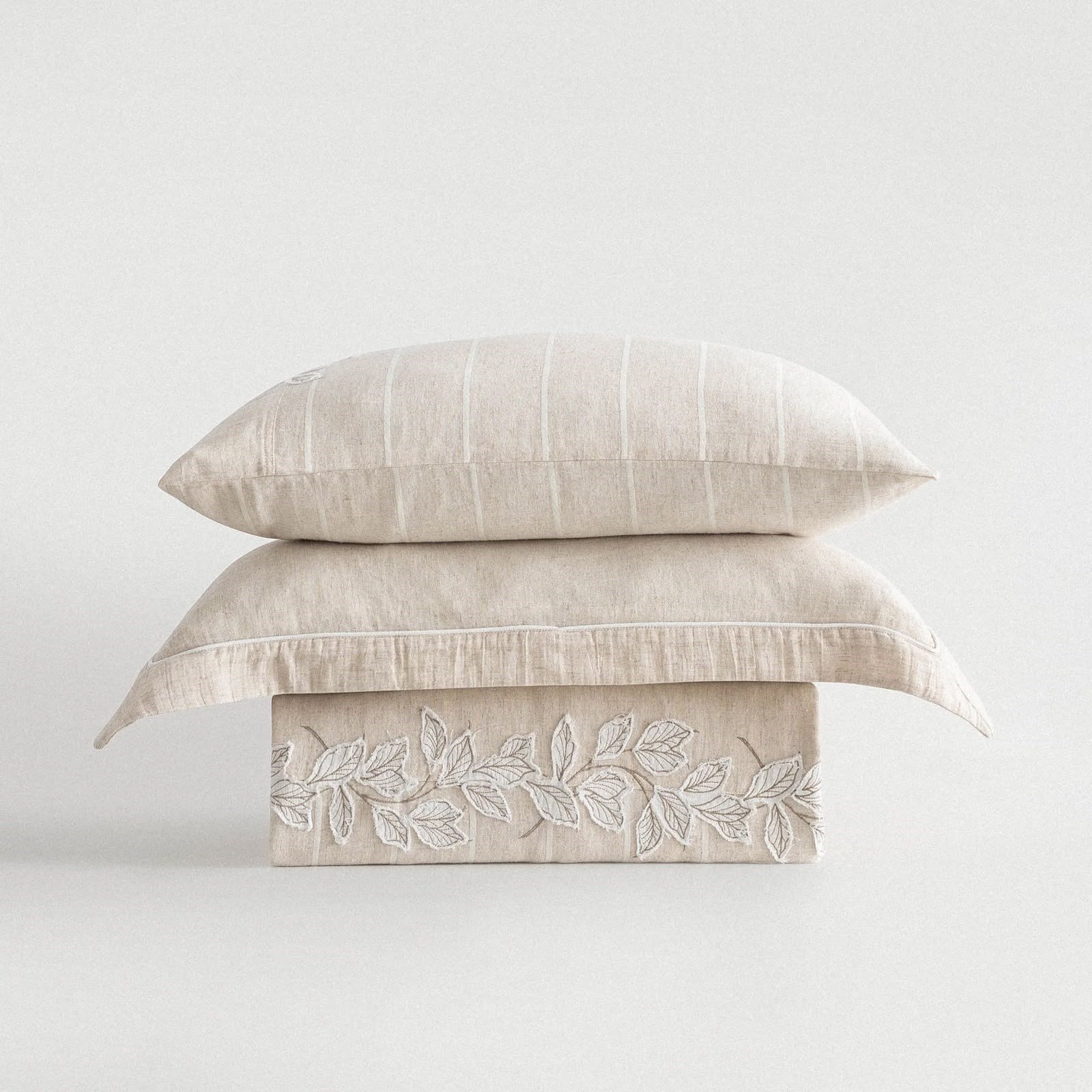 Eco Cotton Samira Çift Kişilik Nevresim Takımı Organik Pamuk Kenevir Karışımlı Bej