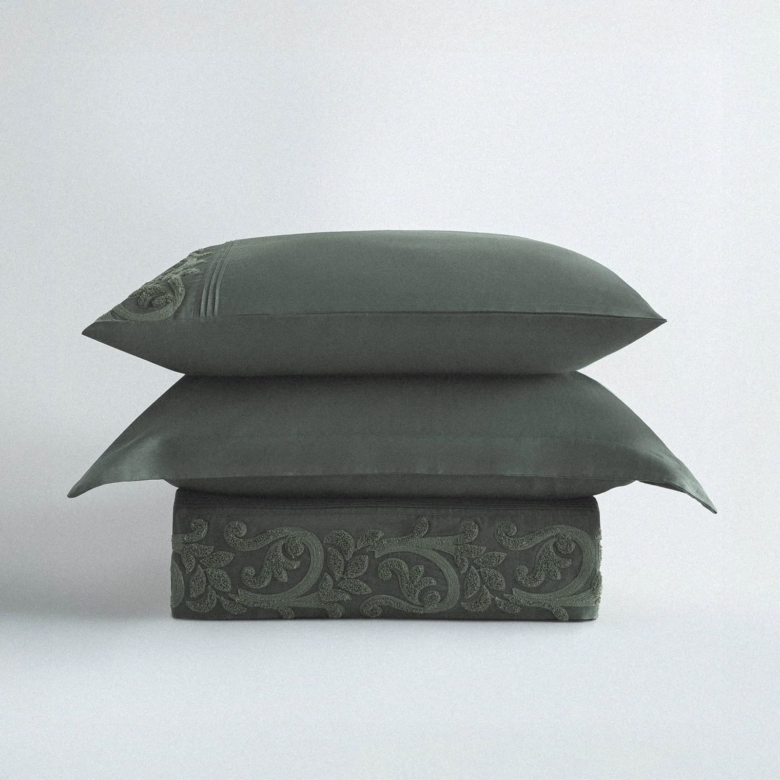 Eco Cotton Yade Battal Boy Nevresim Takımı Organik Pamuk Saten Yeşil