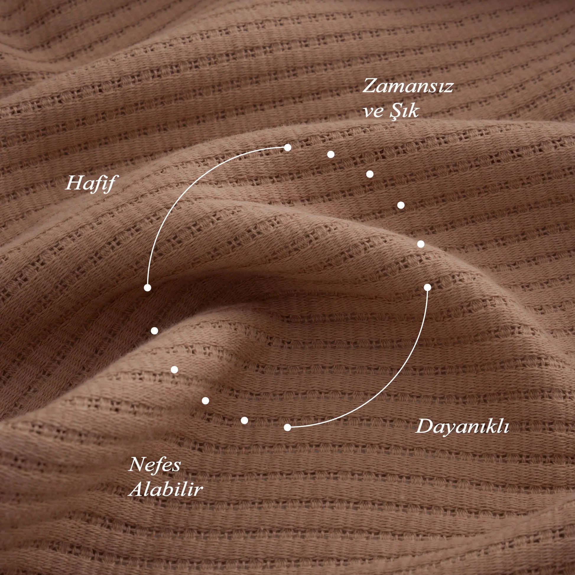 Ecocotton Alessa Çift Kişilik Pike Takımı Organik Pamuk Terra