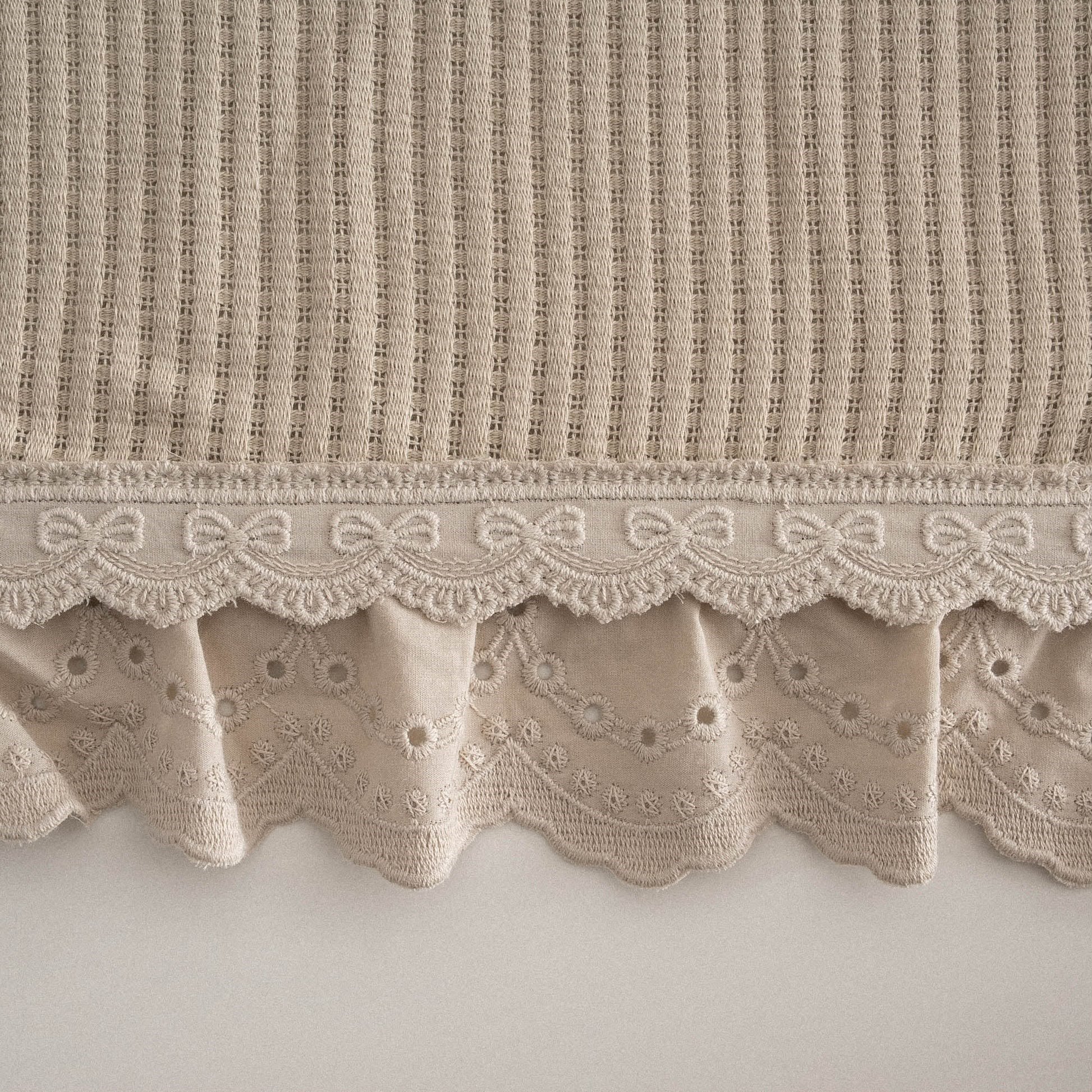 Ecocotton Alessa Çift Kişilik Pike Takımı Organik Pamuk Bej
