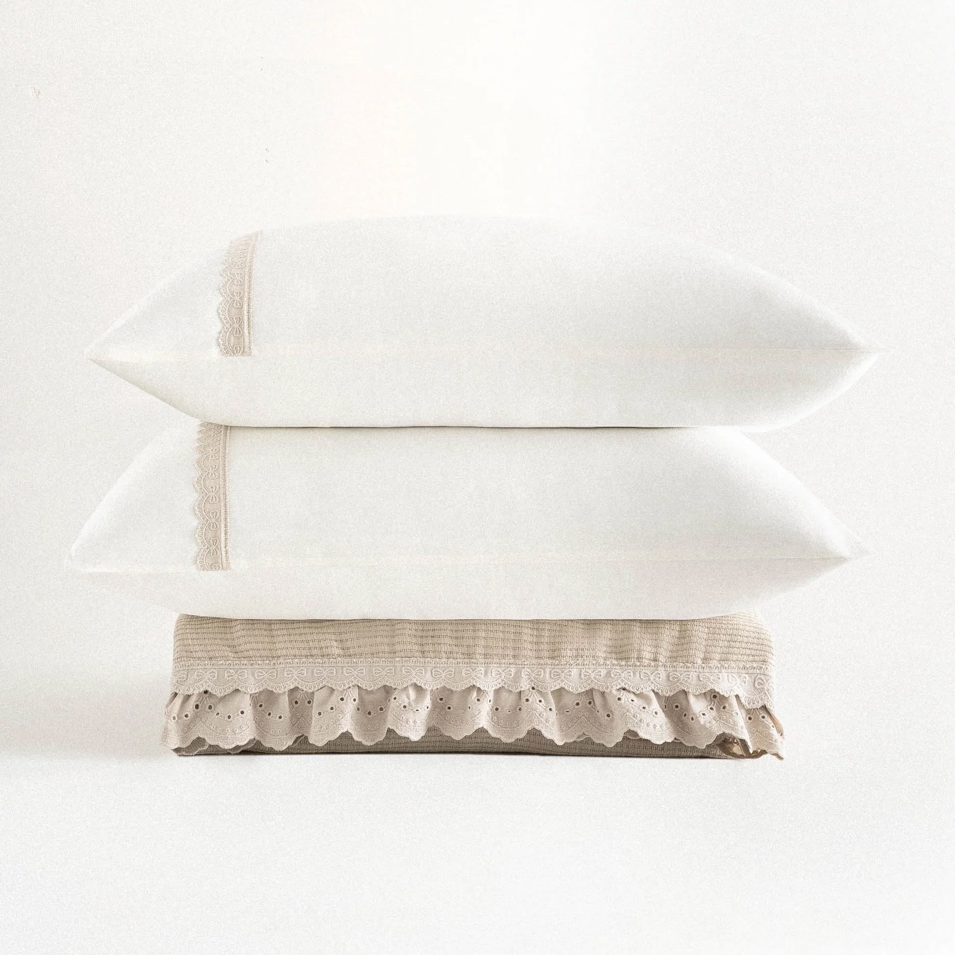Ecocotton Alessa Çift Kişilik Pike Takımı Organik Pamuk Bej