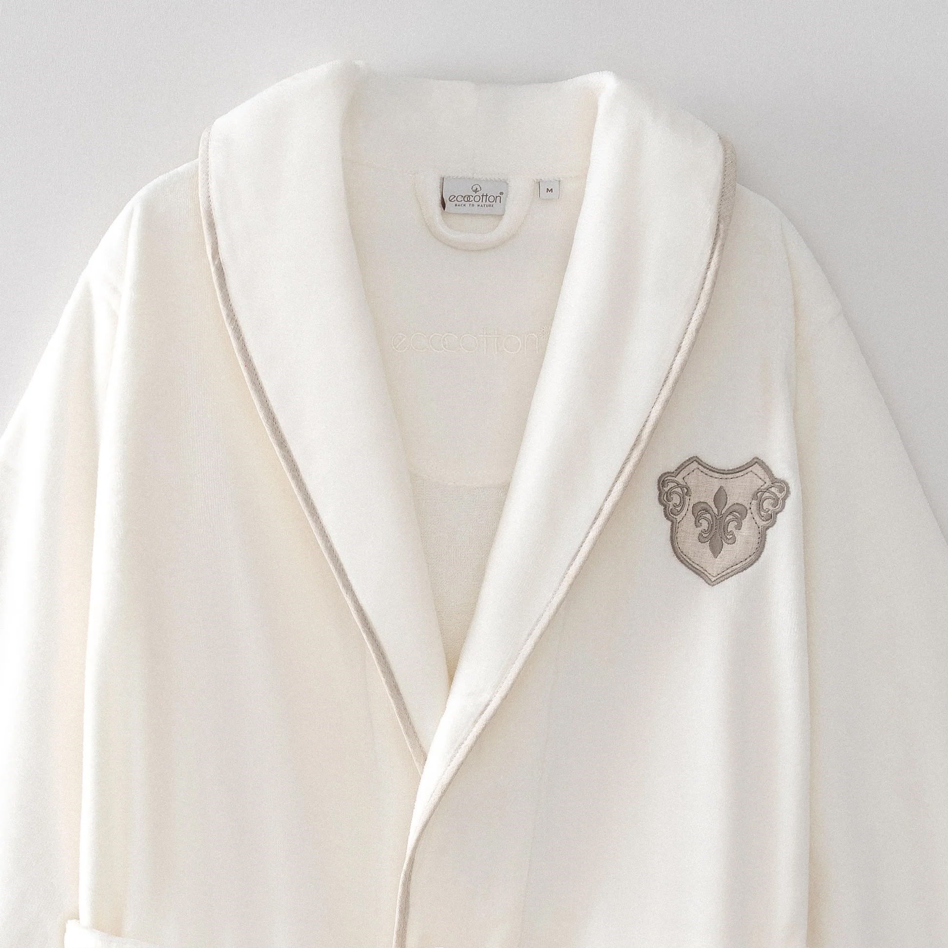 Ecocotton Ayliz Erkek Bornoz Organik Pamuk Krem