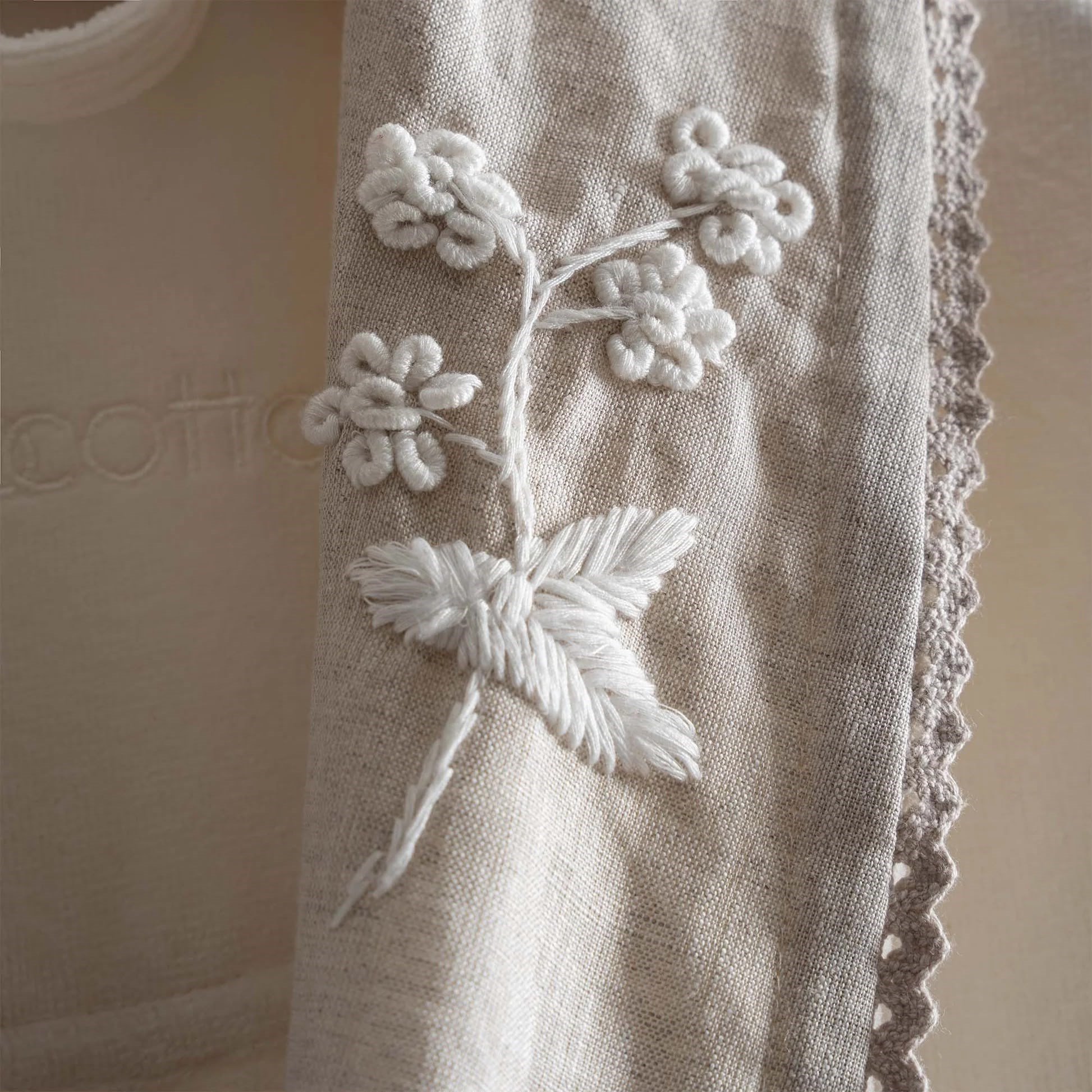 Ecocotton Ayliz Kadın Bornoz Organik Pamuk Keten Krem