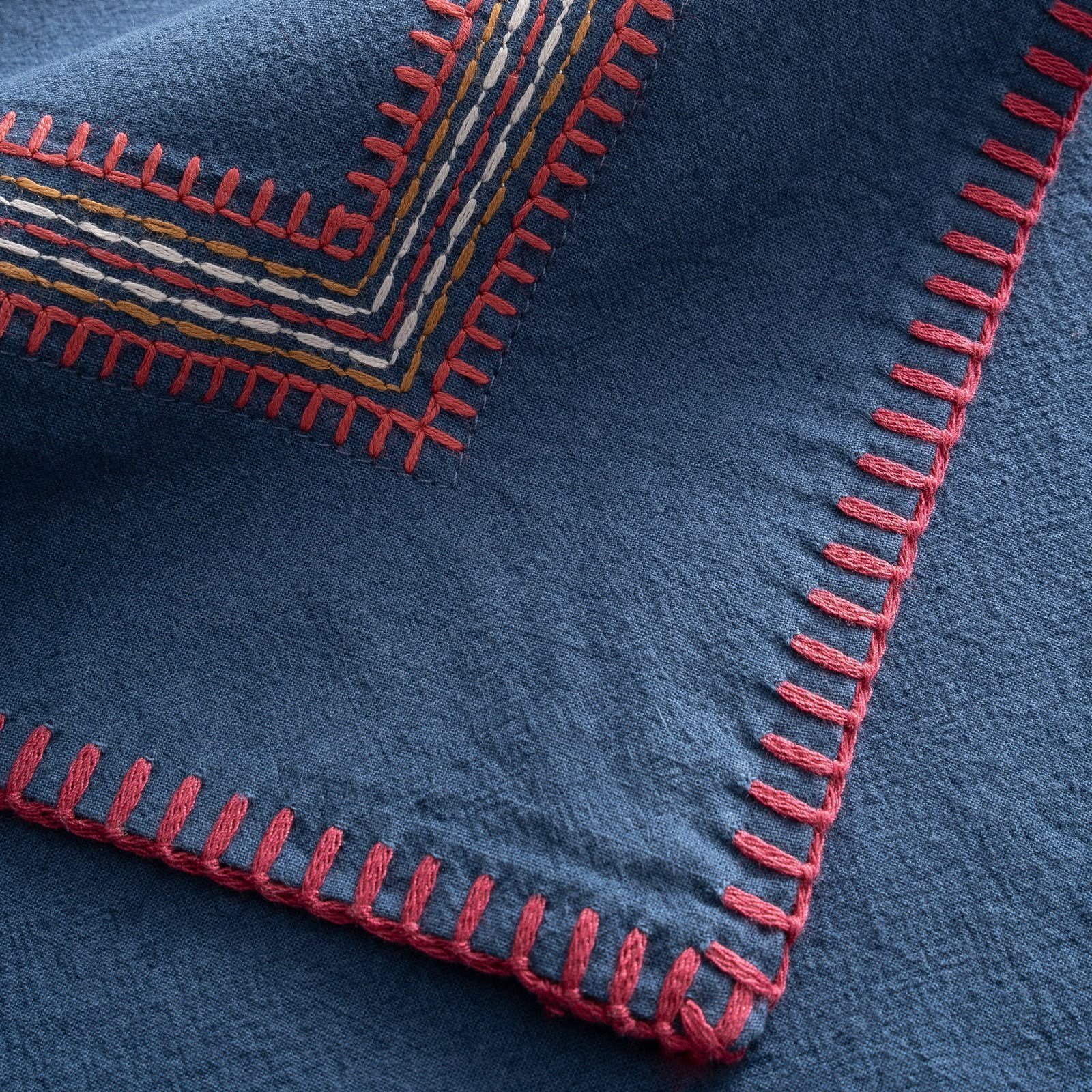 Ecocotton Elia Çift Kişilik Nevresim Takımı Organik Pamuk Keten Lacivert