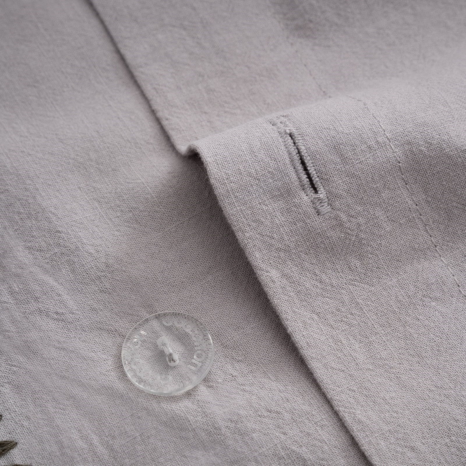 Ecocotton Elia Çift Kişilik Nevresim Takımı Organik Pamuk Keten Gri