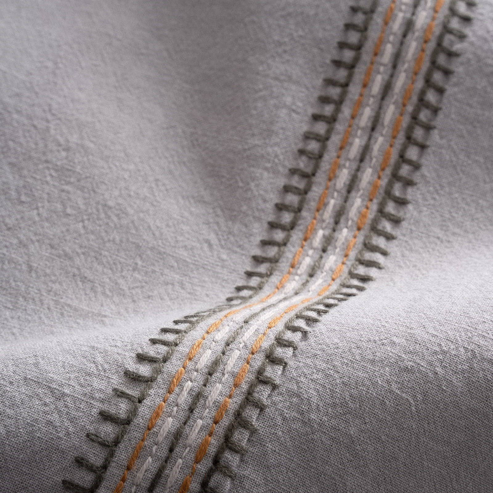 Ecocotton Elia Çift Kişilik Nevresim Takımı Organik Pamuk Keten Gri
