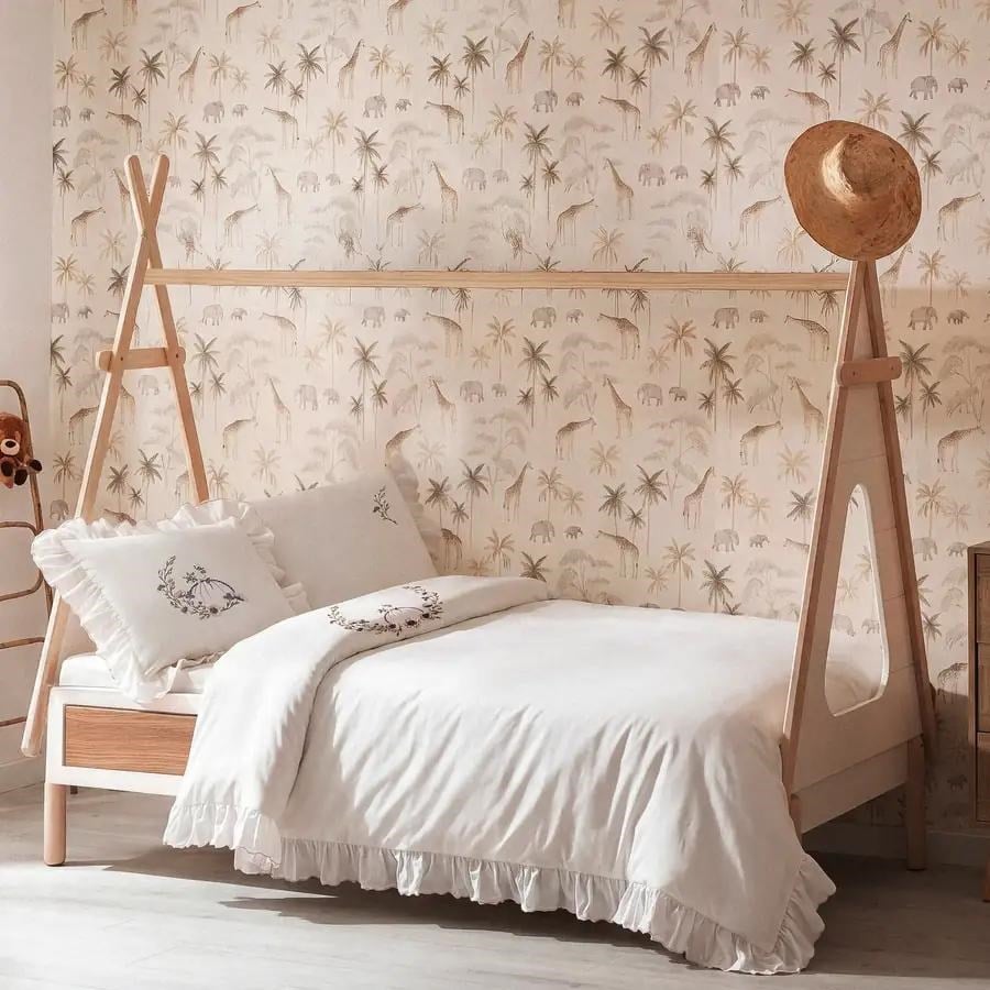 Ecocotton İlay Bebek Nevresim Takımı Organik Pamuk Saten El Nakışlı Krem