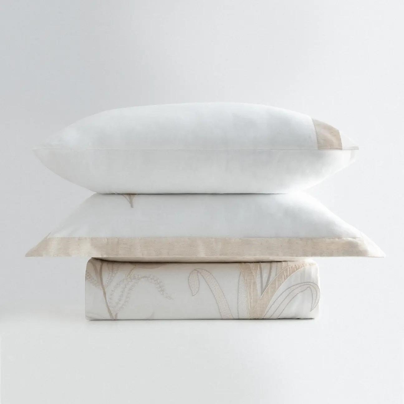 Ecocotton Leda Çift Kişilik Nevresim Takımı Organik Pamuk Keten Krem