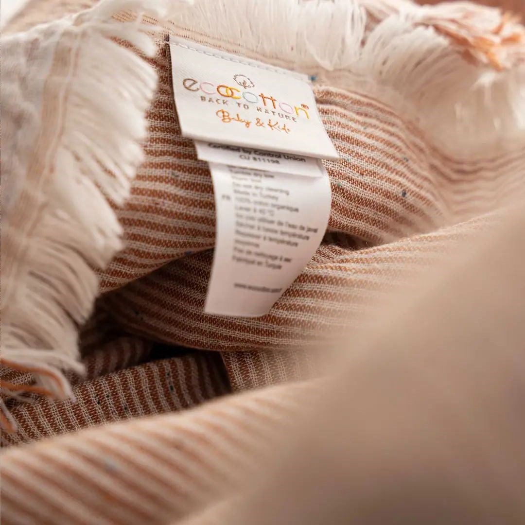 Ecocotton Melinda Bebek Yatak Örtüsü Organik Pamuk Müslin Terra