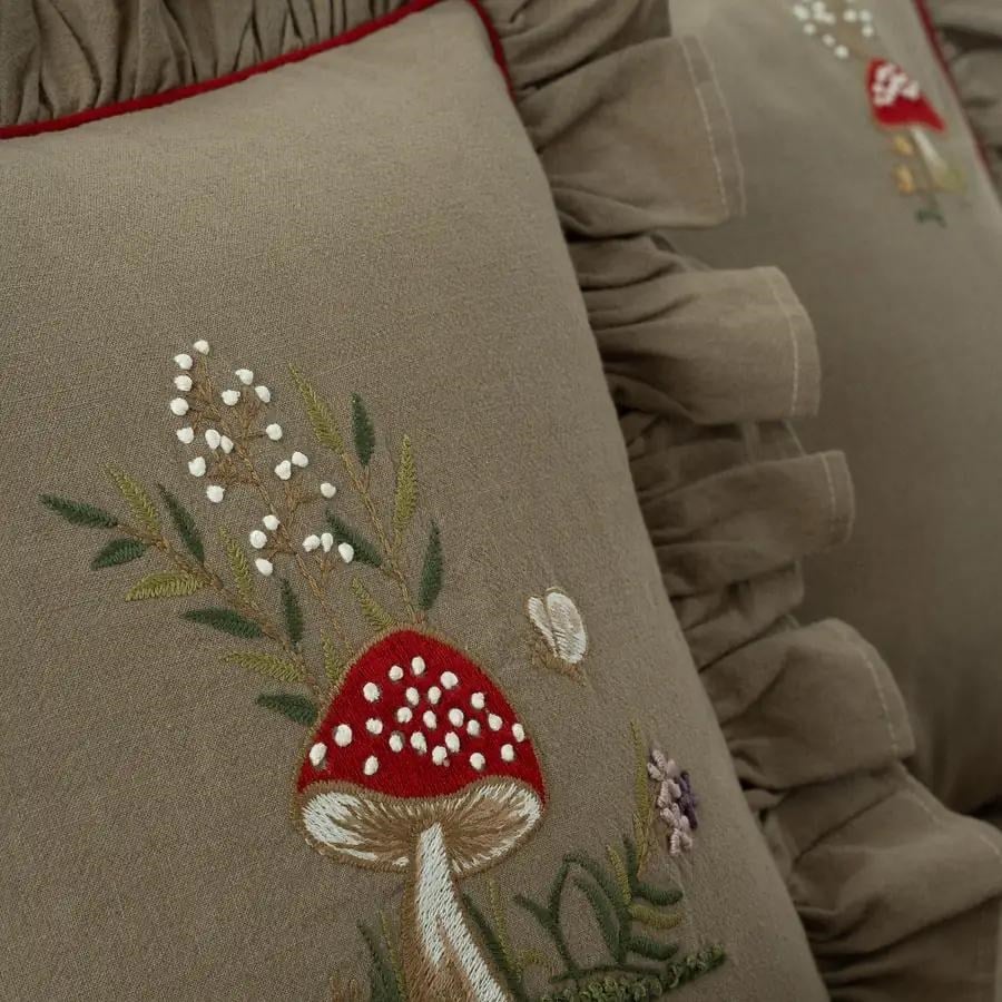 Ecocotton Meyra Bebek Nevresim Takımı Organik Pamuk Keten El Nakışlı Haki