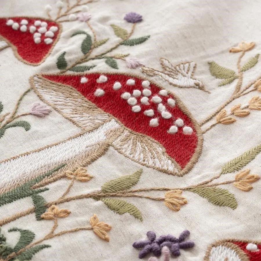 Ecocotton Meyra Bebek Nevresim Takımı Organik Pamuk Keten El Nakışlı Bej