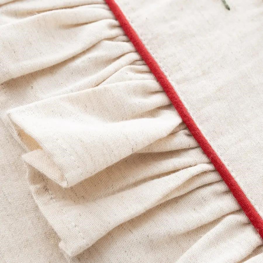 Ecocotton Meyra Bebek Nevresim Takımı Organik Pamuk Keten El Nakışlı Bej