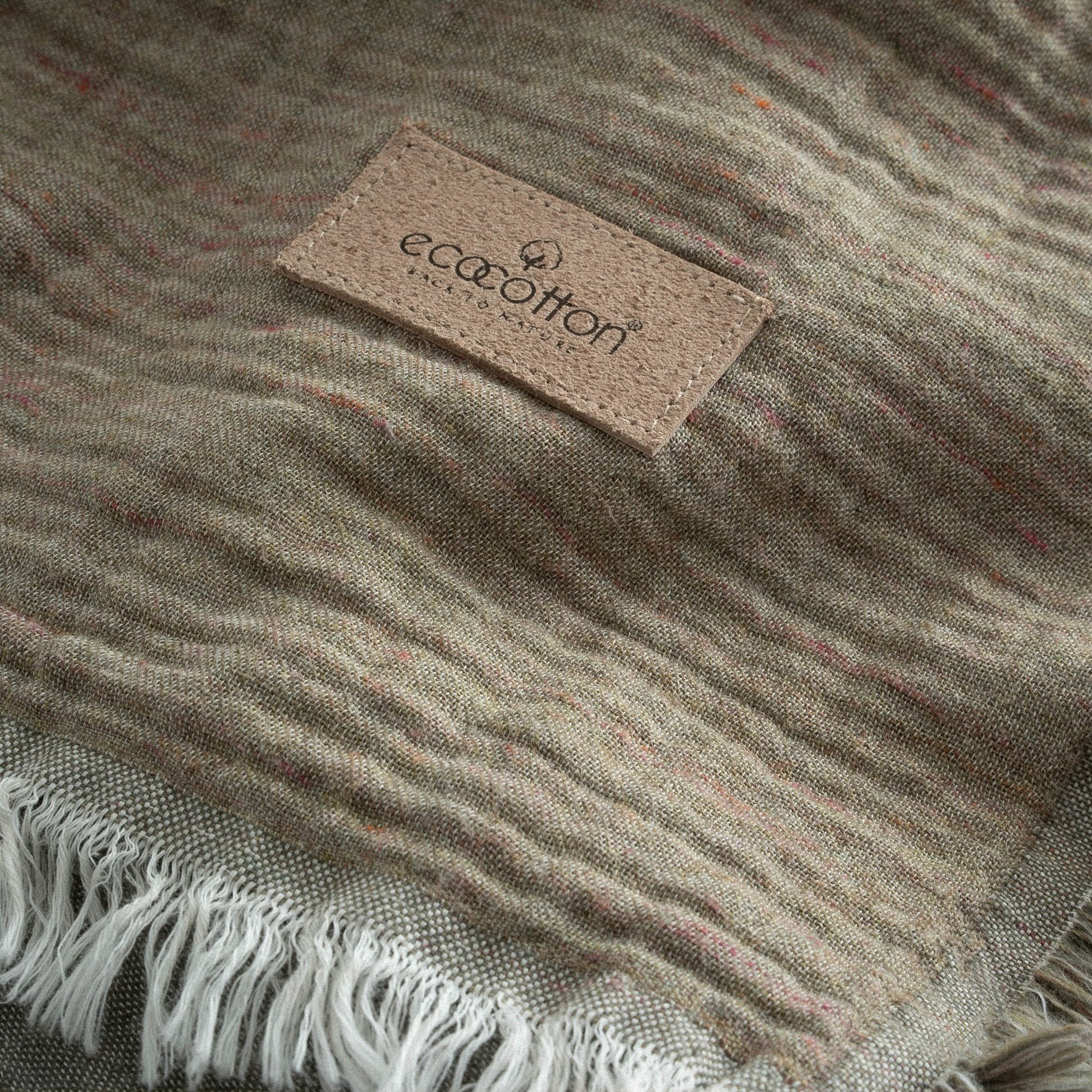 Ecocotton Muna Çift Kişilik Pike Seti Organik Pamuk Yeşil-Koyu Yeşil