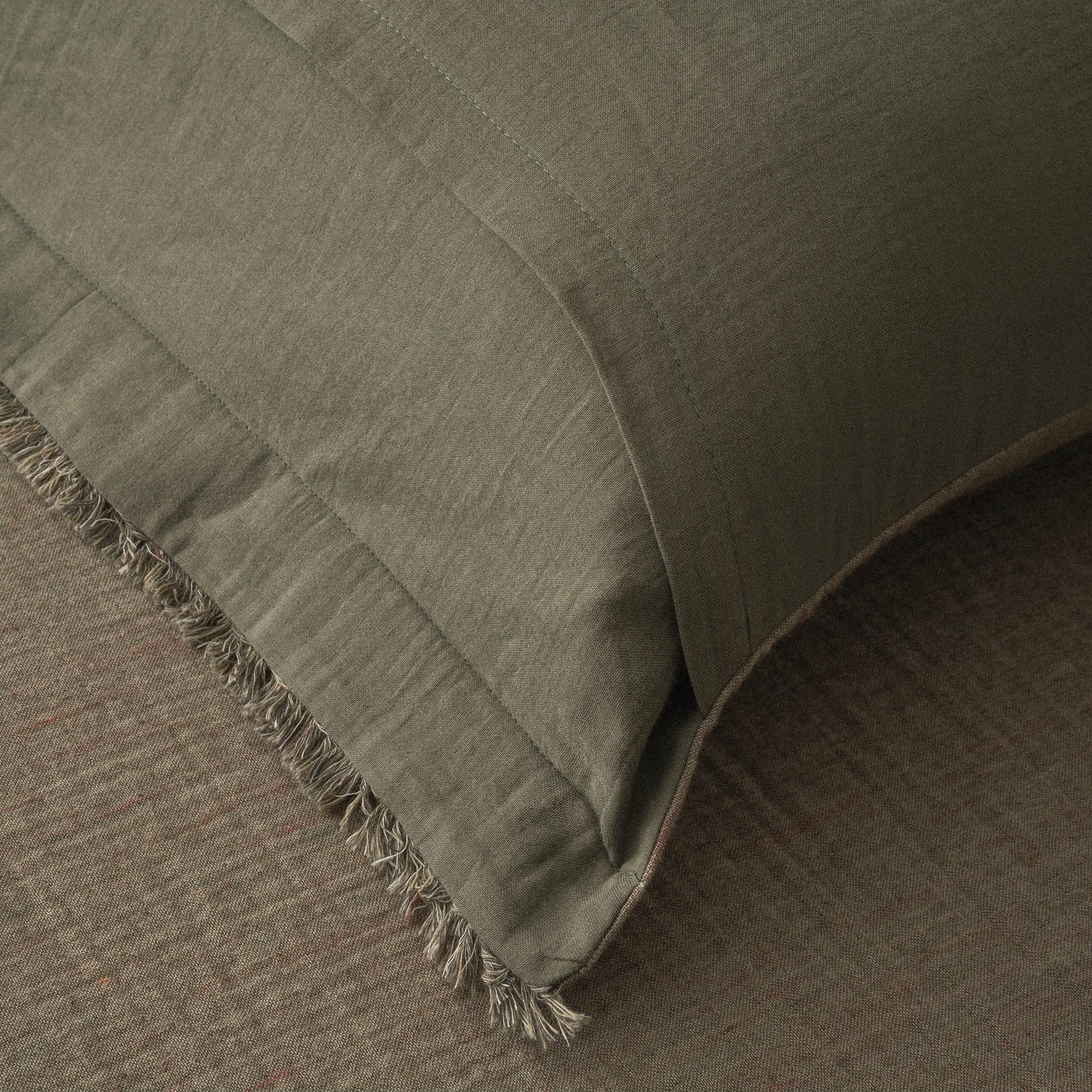 Ecocotton Muna Çift Kişilik Pike Seti Organik Pamuk Yeşil-Koyu Yeşil