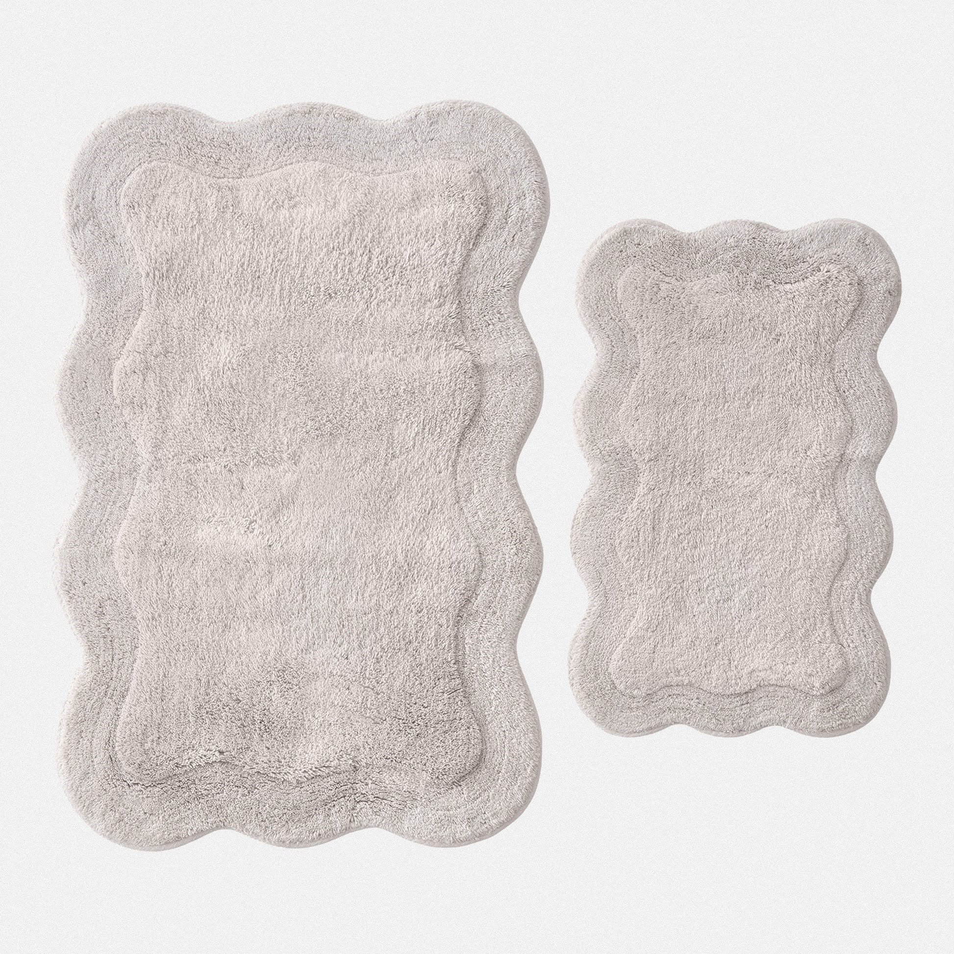 Ecocotton Sara 2'li Banyo Paspas Seti Pamuk Açık Gri