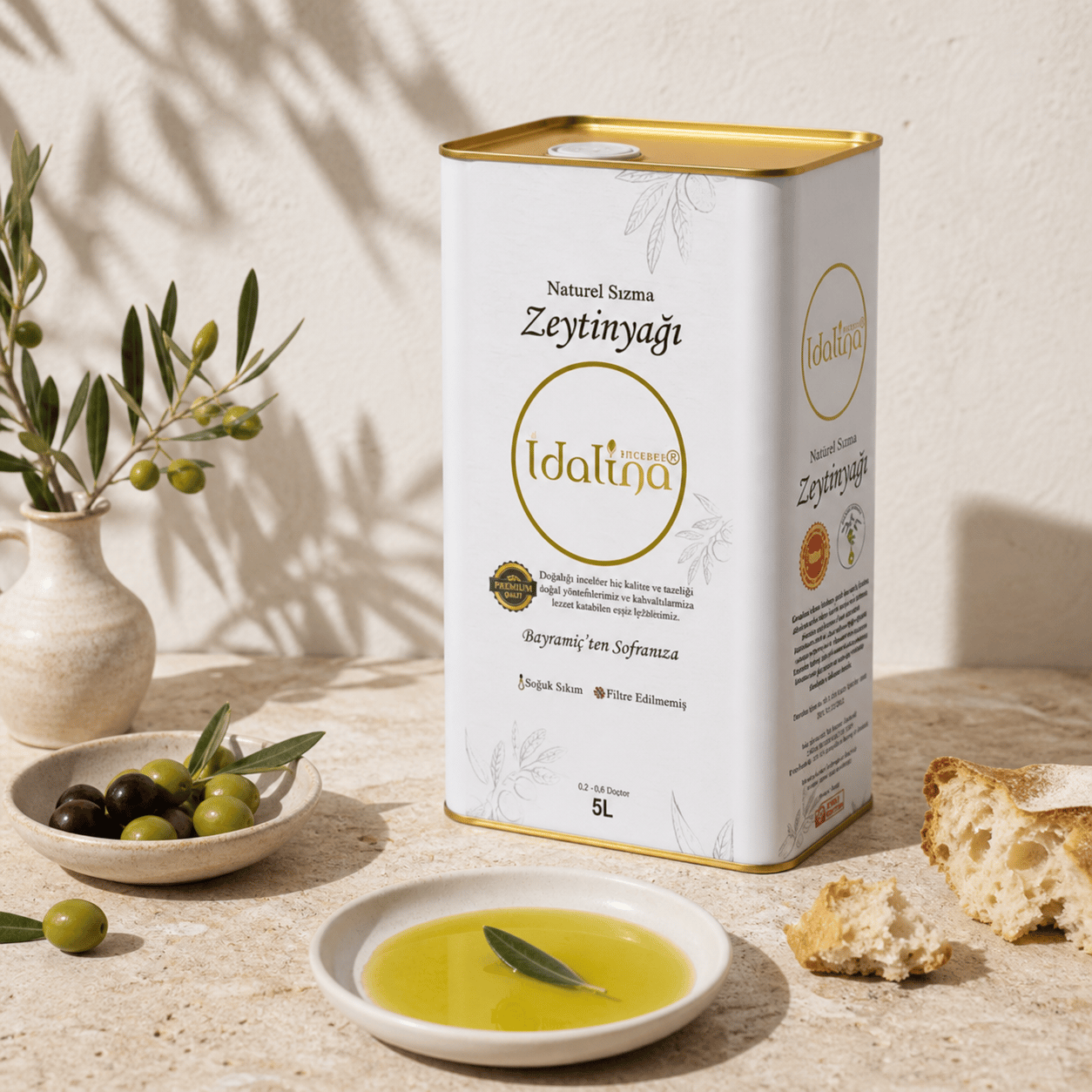 5L İlk Gün Hasatı Soğuk Sıkım Zeytinyağı