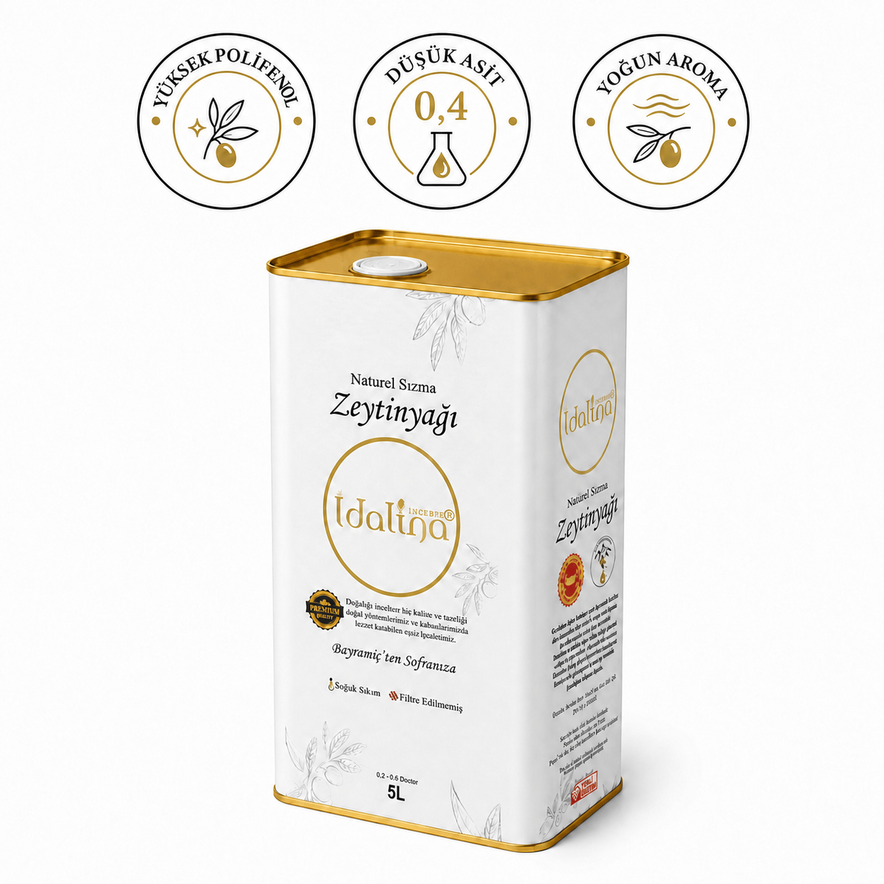 5L İlk Gün Hasatı Soğuk Sıkım Zeytinyağı