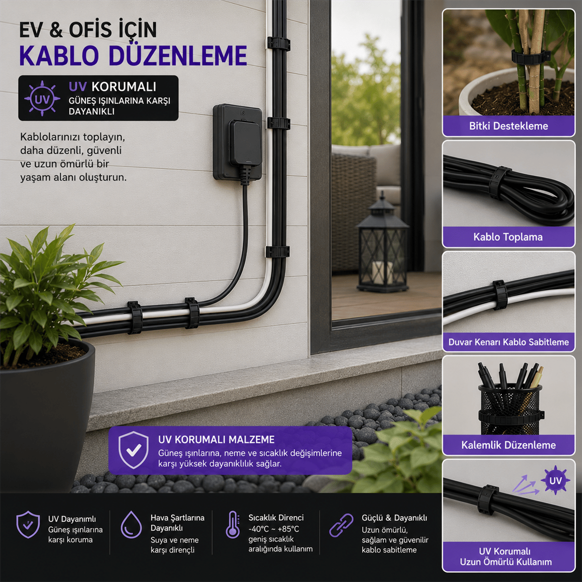 Alegron UV Plastik Kelepçe 8,0 x 300 mm 100 Adet