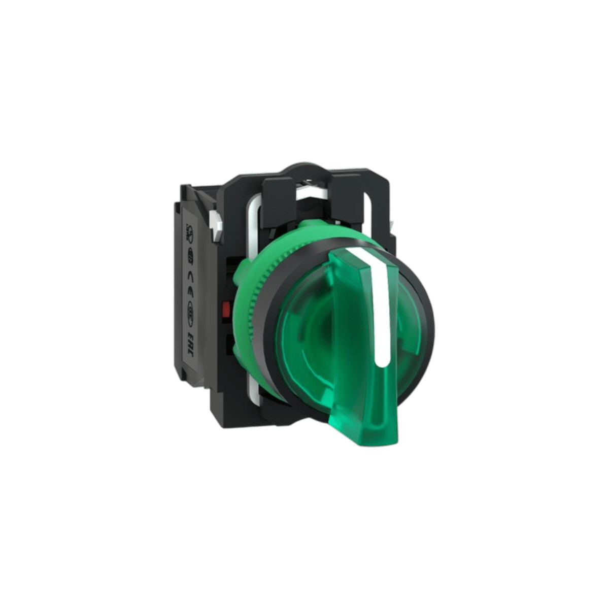 Schneider XB5AK133M5 Işıklı Mandal Buton, Yeşil, 1 Na + 1 Nk, 220 Ac/Dc Led, 3 Konum
