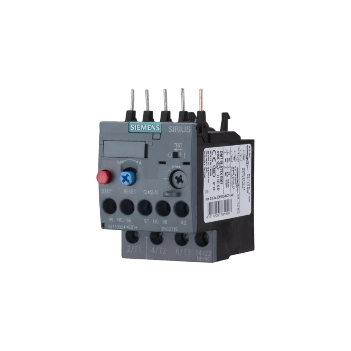 Siemens 3RU2116-0GB0 0.43-0.63A Kontaktöre Montaj Termik Röle