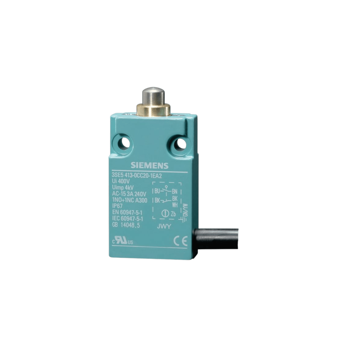 Siemens 3SE5413-0CC20-1EA2 - 30MM DİKEY BUTON 1NO+1NC METAL NİHAYET ŞALTERİ