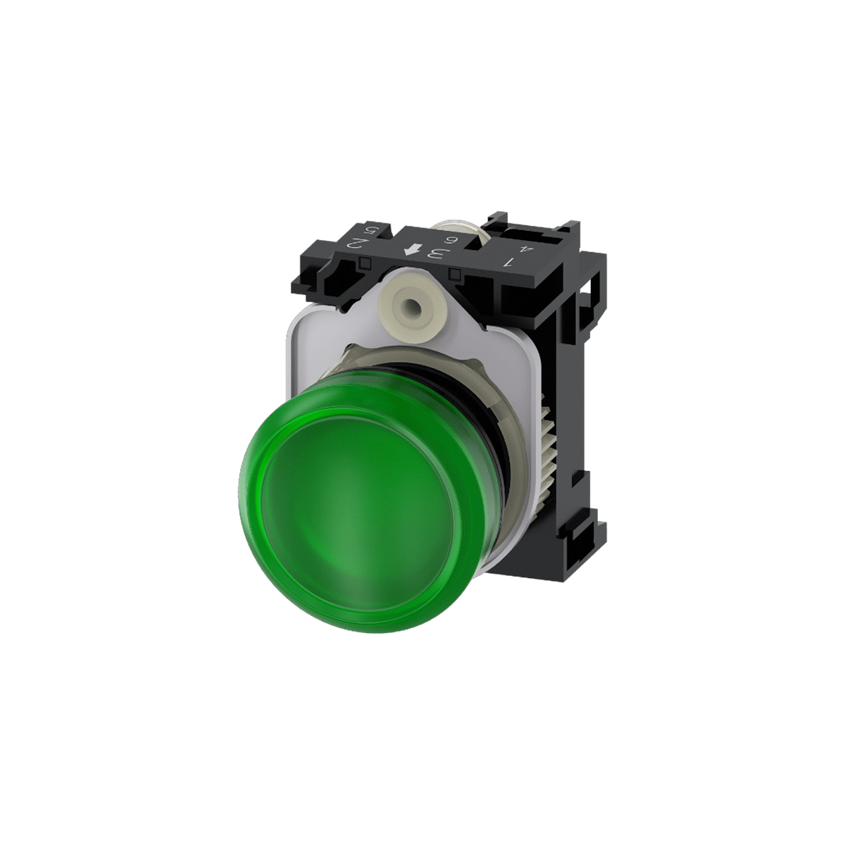 Siemens 3SU1106-6AA40-1AA0 - 22MM PLASTİK 230VAC YEŞİL KOMPLE SİNYAL LAMBASI
