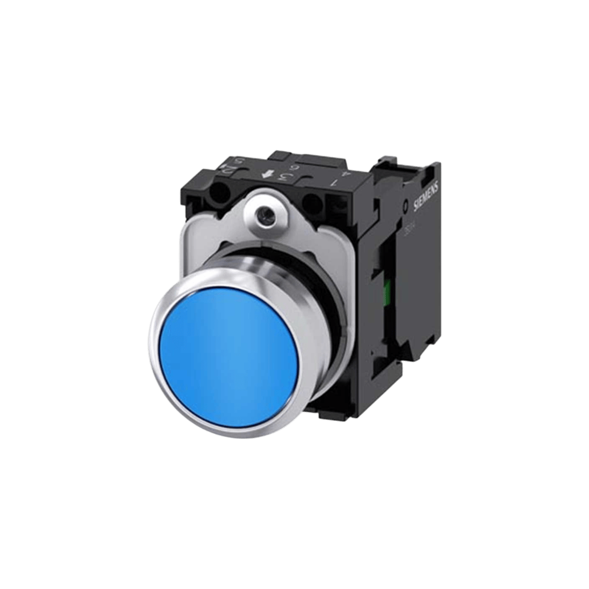 Siemens 3SU1150-0AB50-1BA0 - 22MM METAL MAVİ 1NO YAY DÖNÜŞLÜ BUTON