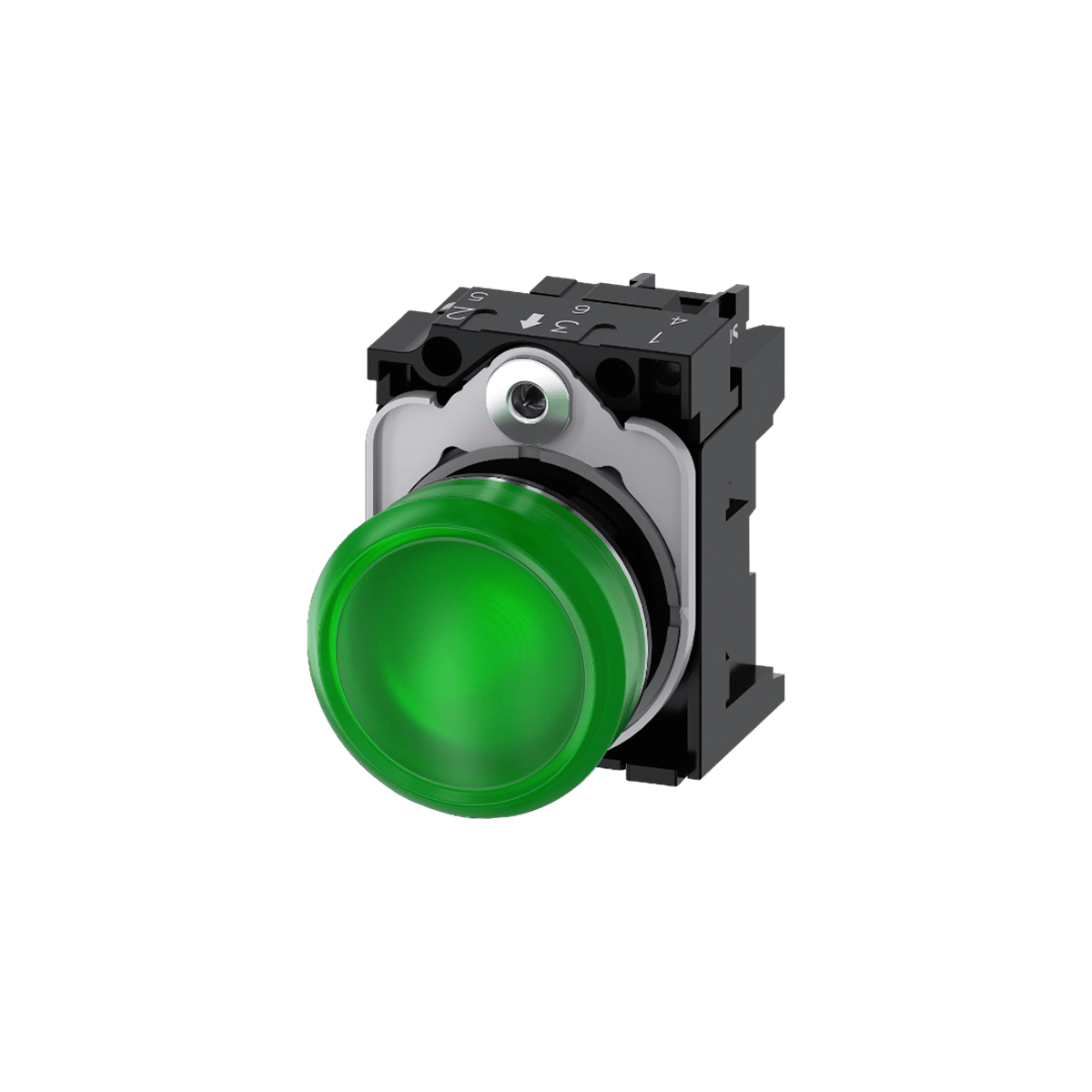 Siemens 3SU1152-6AA40-1AA0 - 22MM METAL YEŞİL KOMPLE SİNYAL LAMBASI