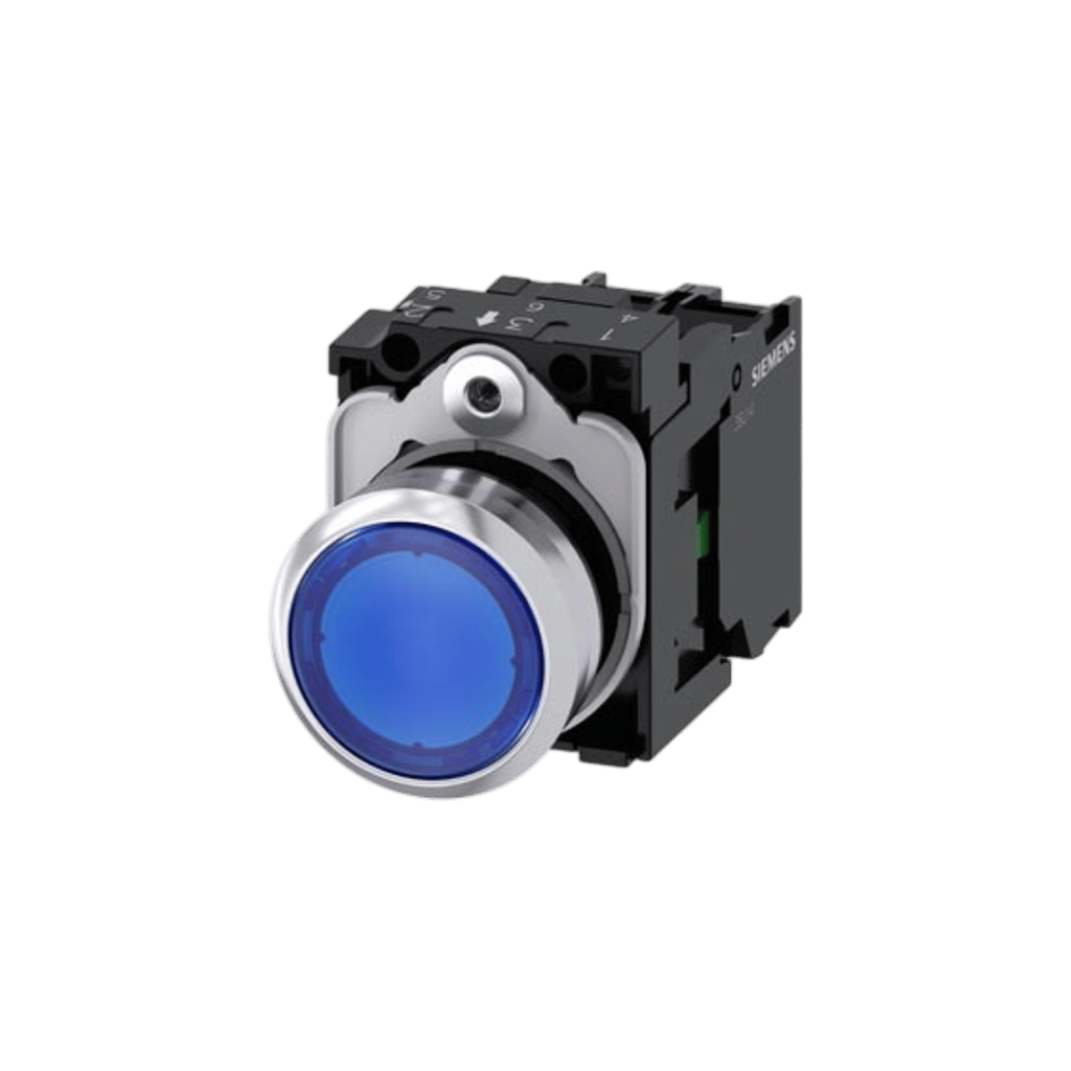 Siemens 3SU1156-0AB50-1BA0 - 22MM METAL 230VAC MAVİ YAY DÖNÜŞLÜ BUTON