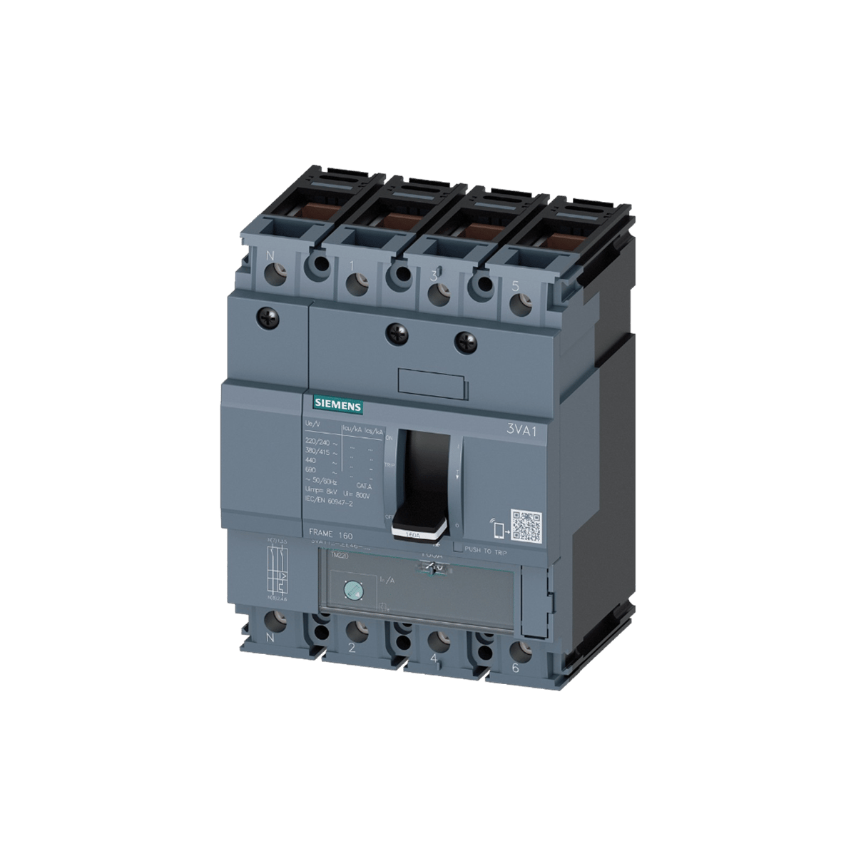 Siemens 3VA1110-4EF46-0AA0 - 3VA1 4P 16A 55kA TM220 MCCB