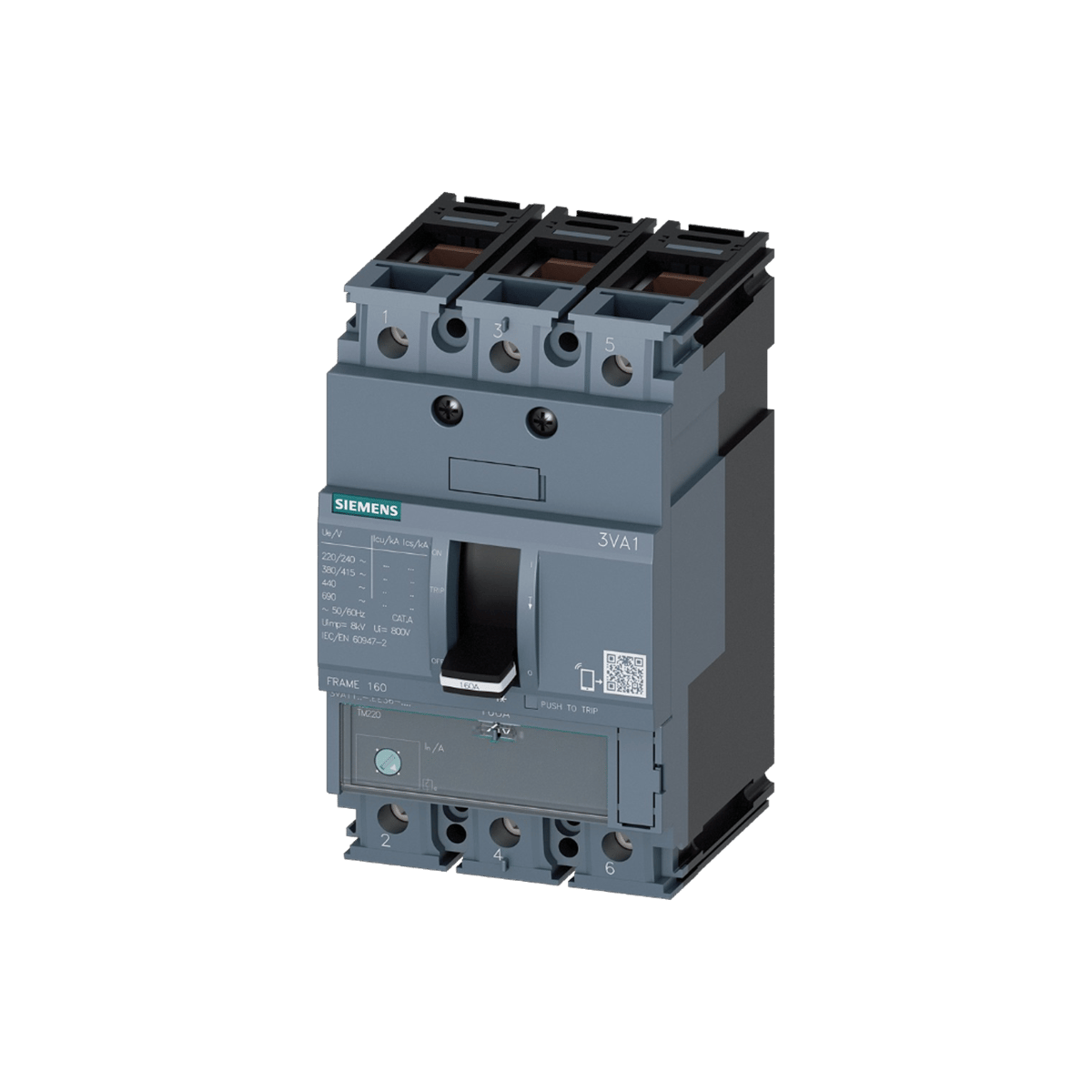 Siemens 3VA1110-5EE36-0AA0 - 3VA1 3P 16A 36kA TM240 MCCB