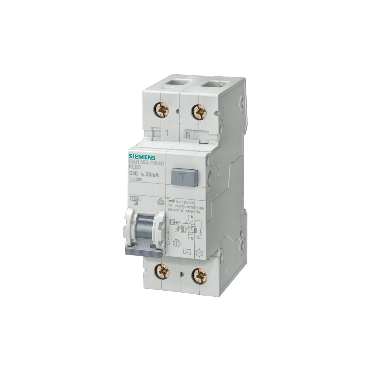 Siemens 5SU1353-1KK06 - 6A 30mA Tip AC 2P Kaçak Akım Korumalı Otomatik Sigorta