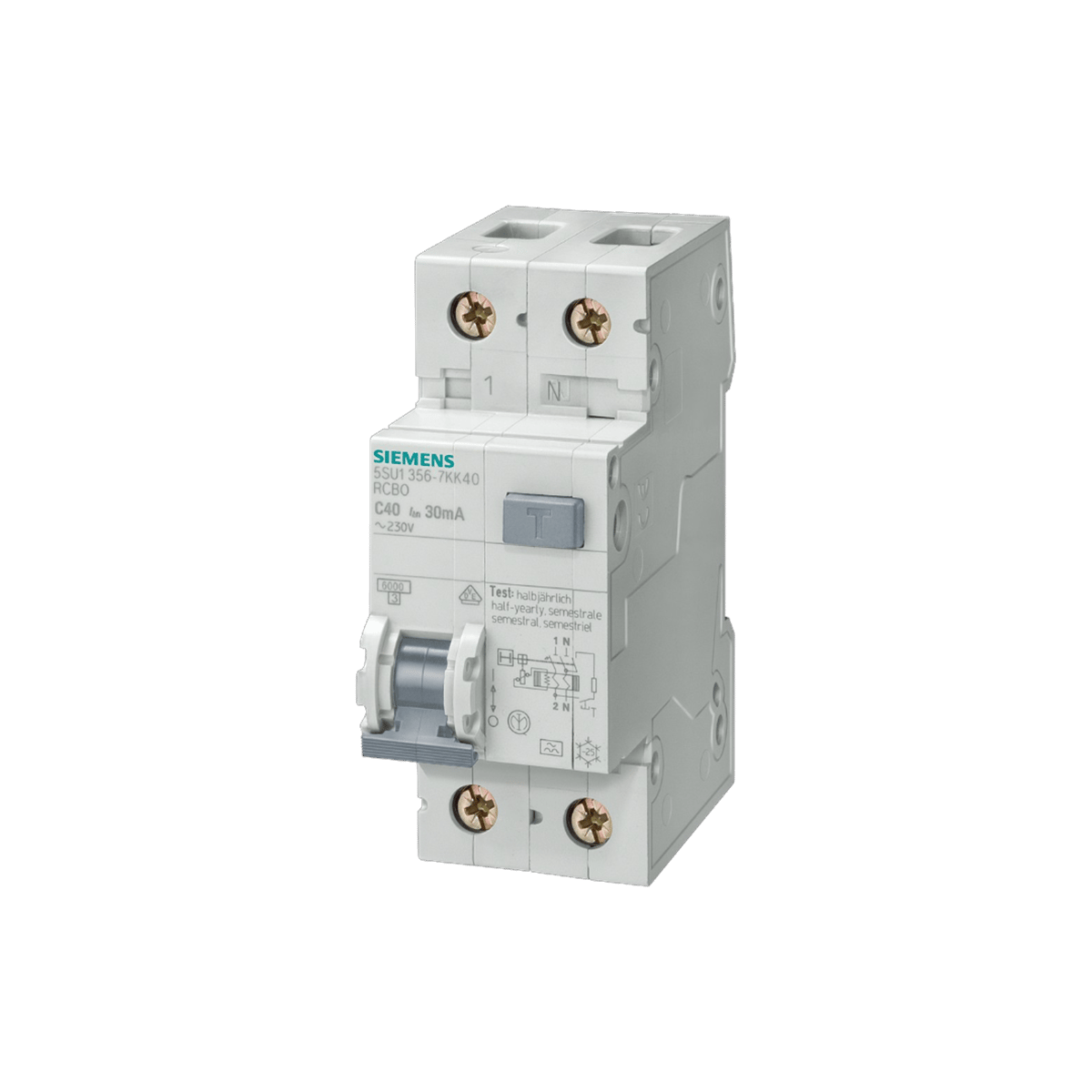 Siemens 5SU1353-1KK20 - 20A 30mA Tip AC 2P Kaçak Akım Korumalı Otomatik Sigorta