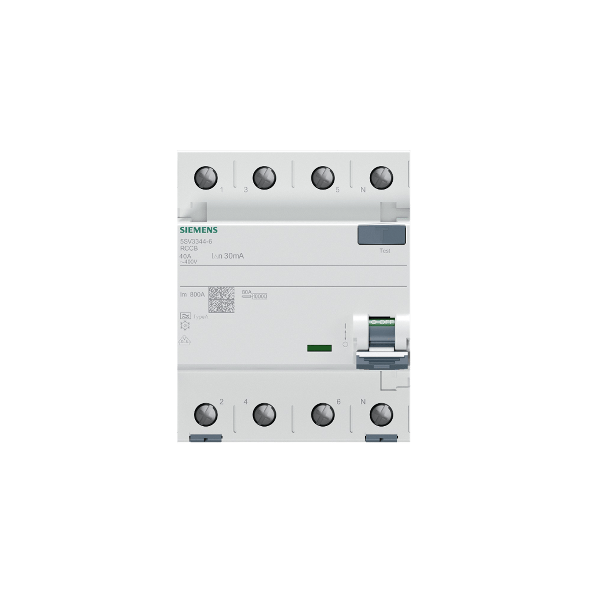 Siemens 5SV3344-6 40A 30mA Tip A 4P Kaçak Akım Koruma Rölesi
