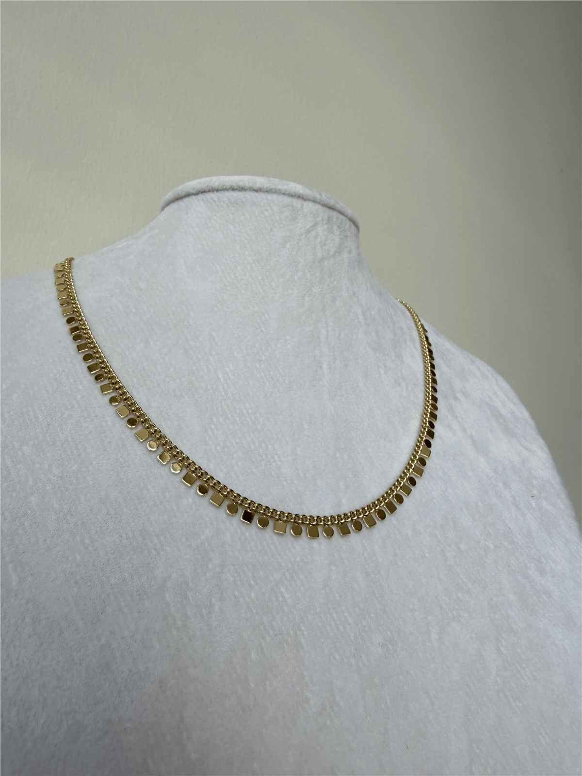 14K Çelik Pul Kolye gold