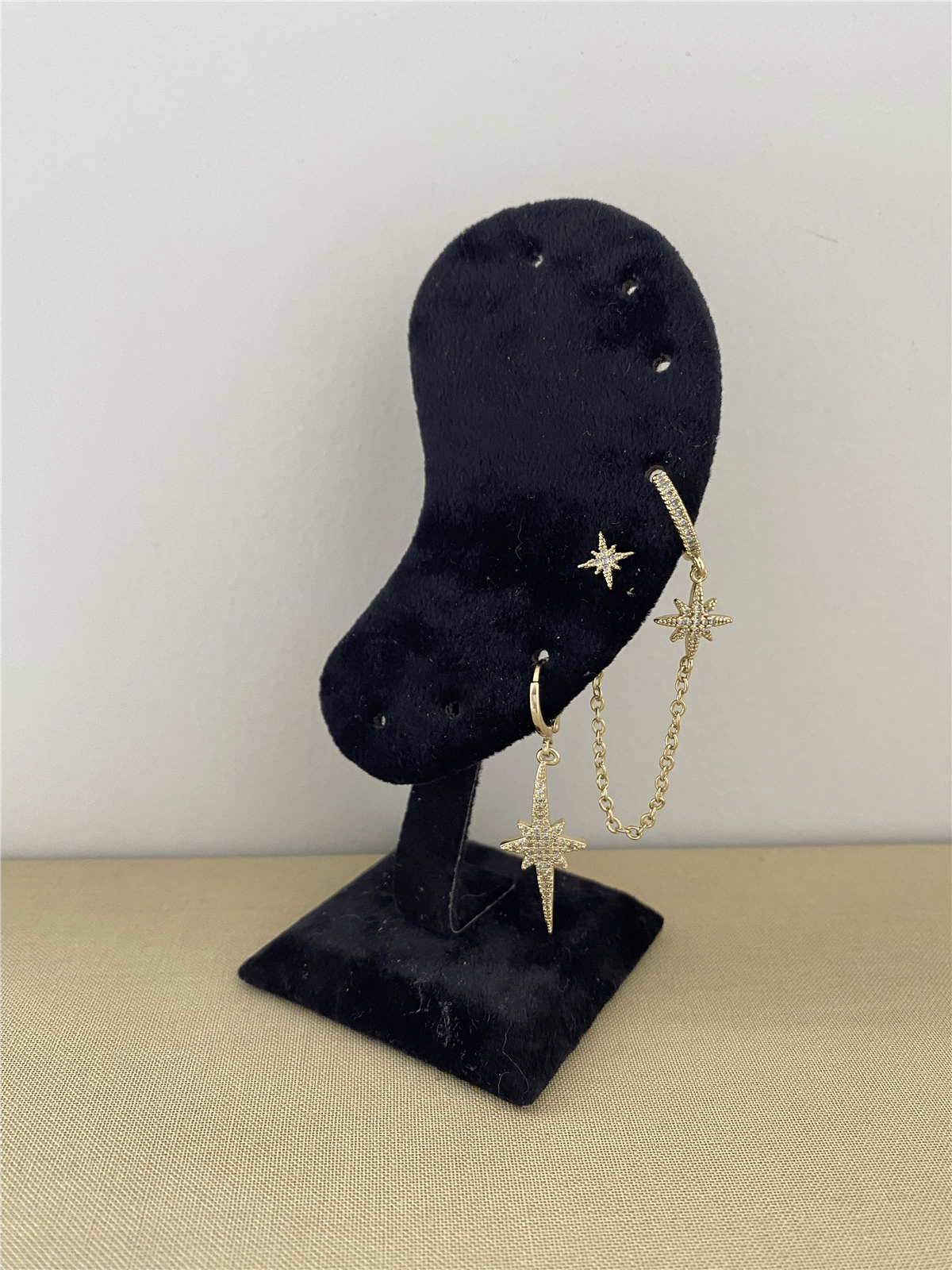 Zirkon Taşlı Vip Set Küpe Gold