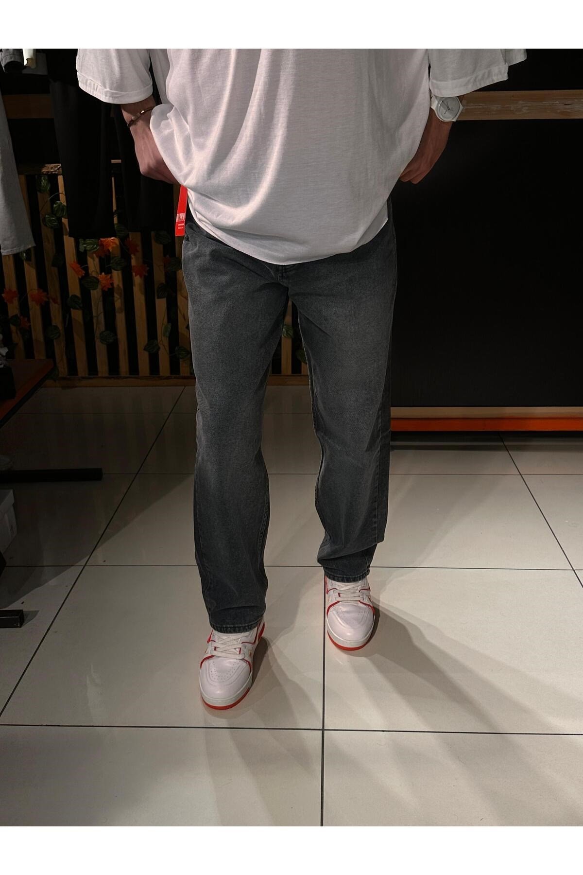 Baggy Basic Açık Siyah Pantolon