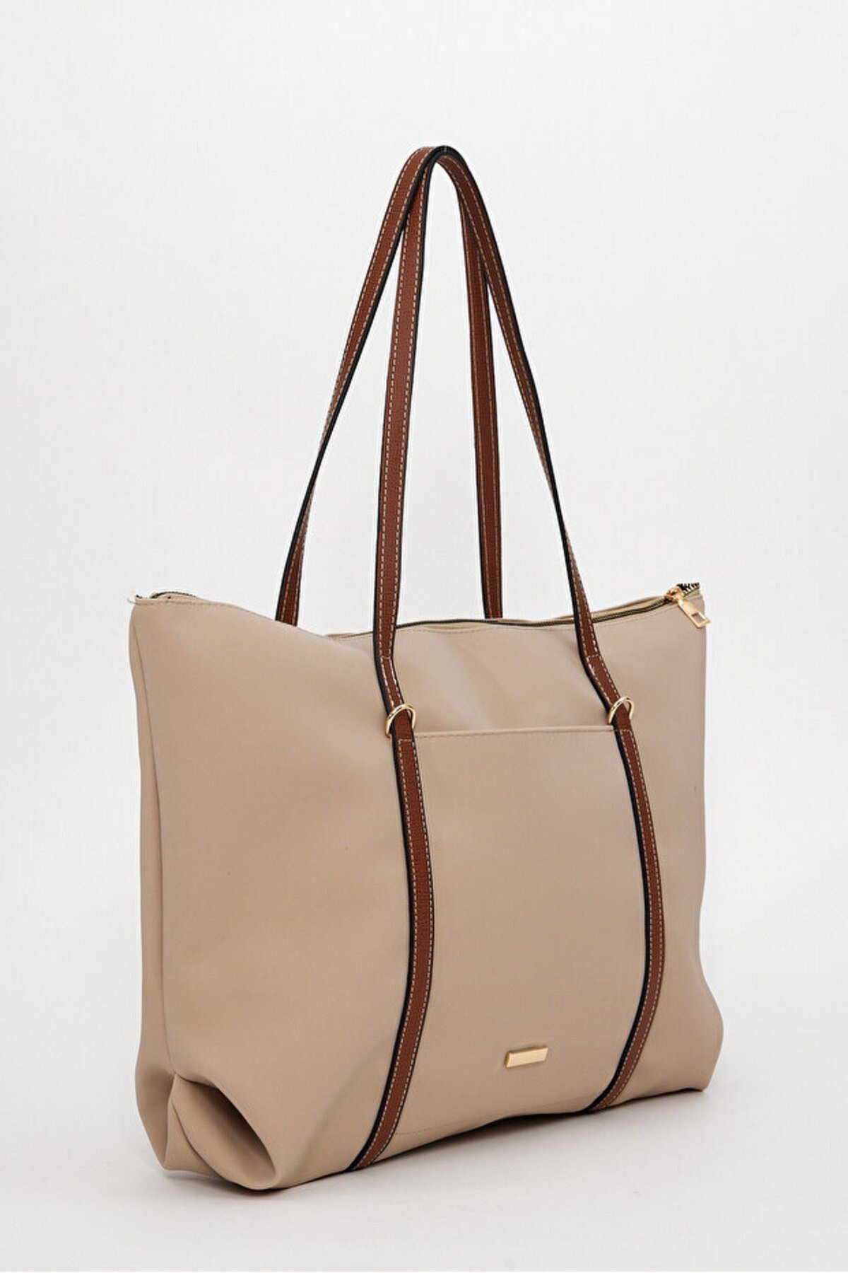Çift Saplı Paraşüt Kumaş Büyük Boy Shopper Çanta Üniversite Ofis Anne Bebek Omuz Çantası (47x30x15)