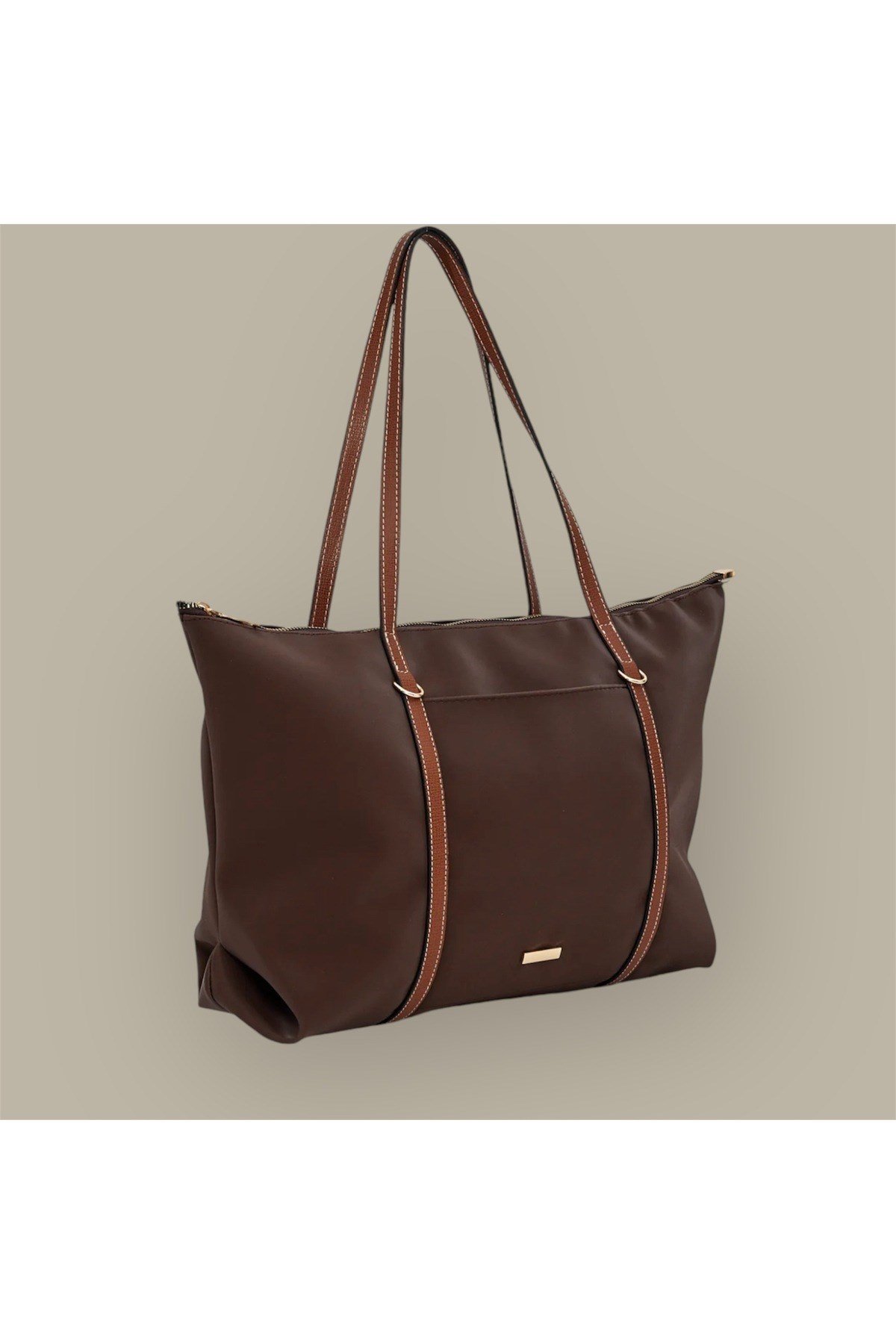 Çift Saplı Paraşüt Kumaş Büyük Boy Shopper Çanta Üniversite Ofis Anne Bebek Omuz Çantası (47x30x15)