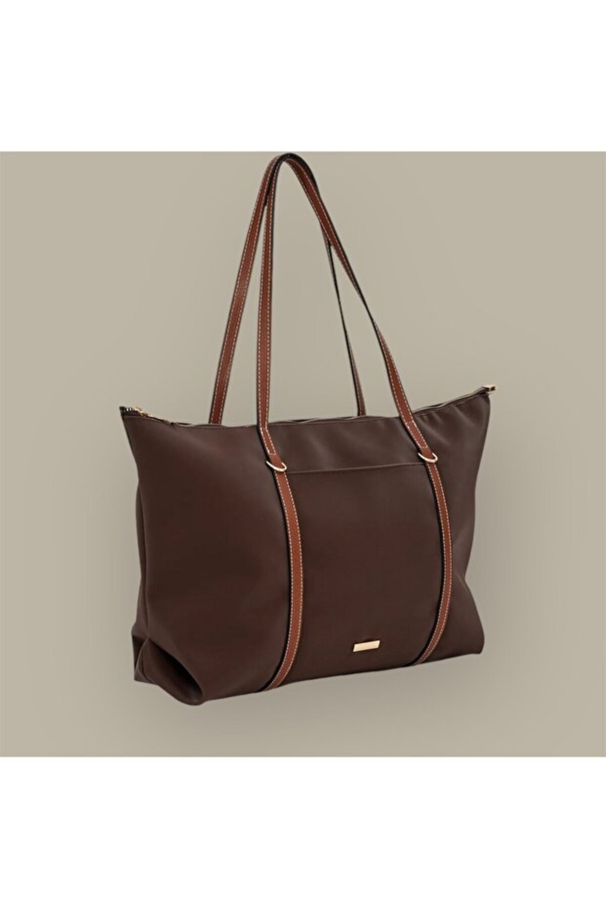 Çift Saplı Paraşüt Kumaş Büyük Boy Shopper Çanta Üniversite Ofis Anne Bebek Omuz Çantası (47x30x15)