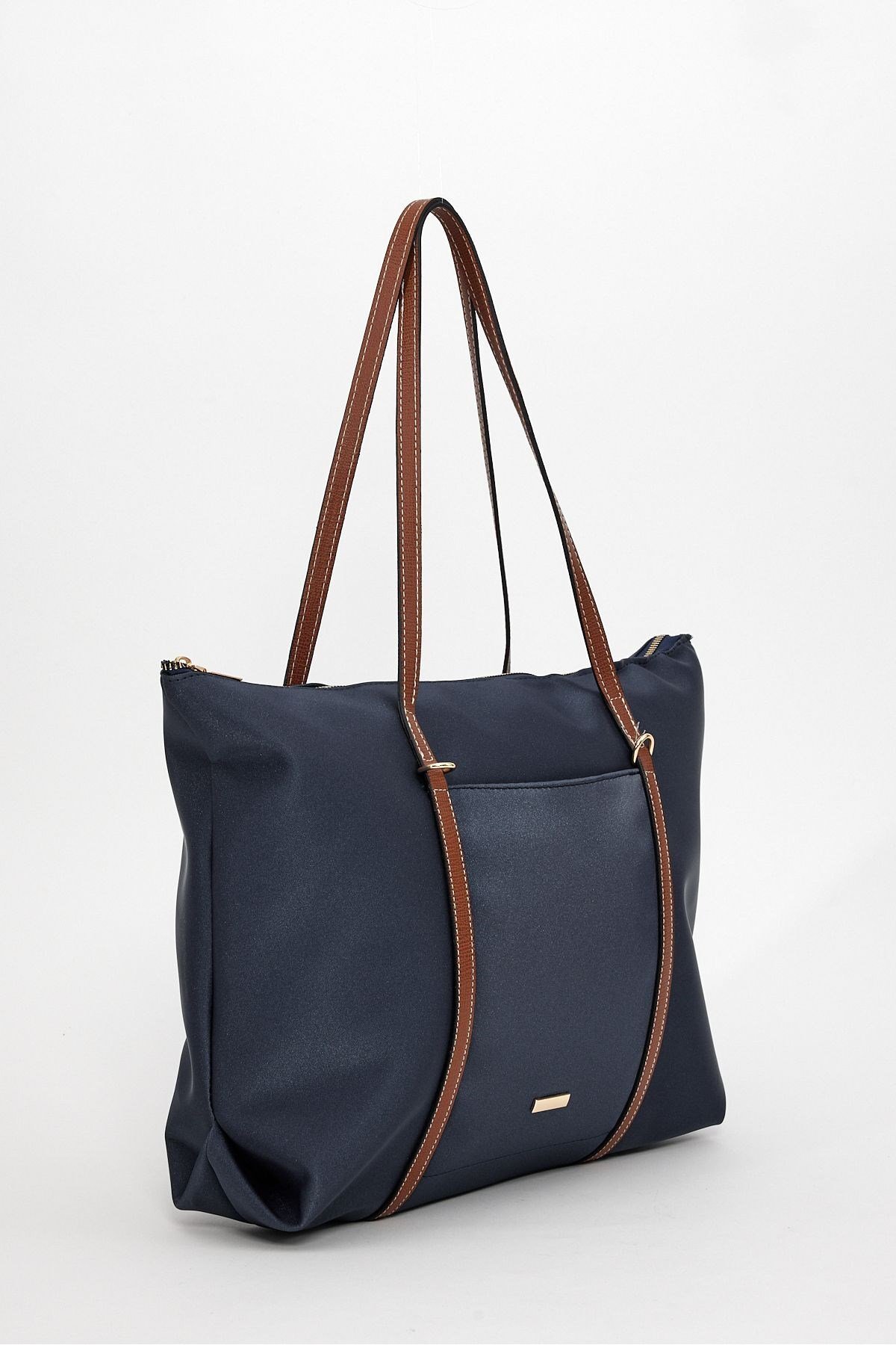 Çift Saplı Paraşüt Kumaş Büyük Boy Shopper Çanta Üniversite Ofis Anne Bebek Omuz Çantası (47x30x15)