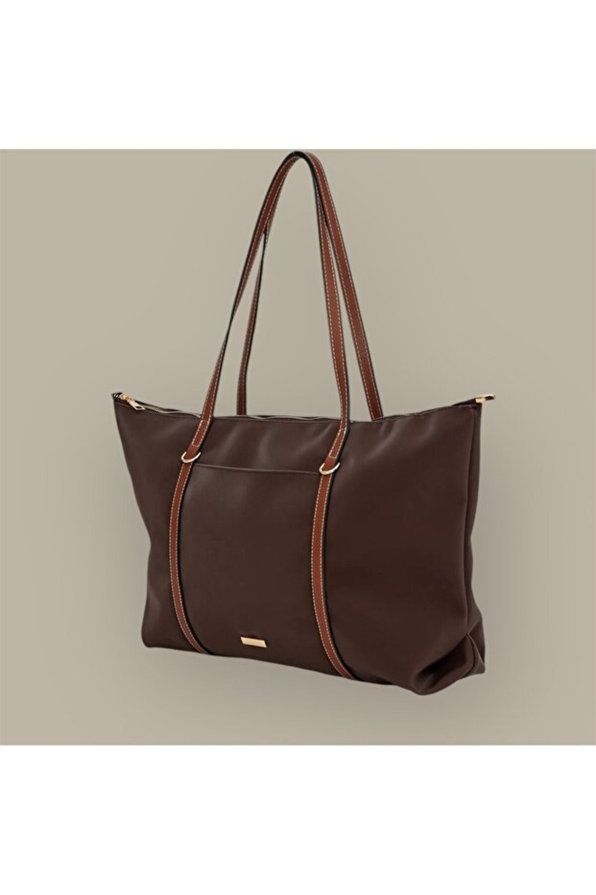 Çift Saplı Paraşüt Kumaş Büyük Boy Shopper Çanta Üniversite Ofis Anne Bebek Omuz Çantası (47x30x15)