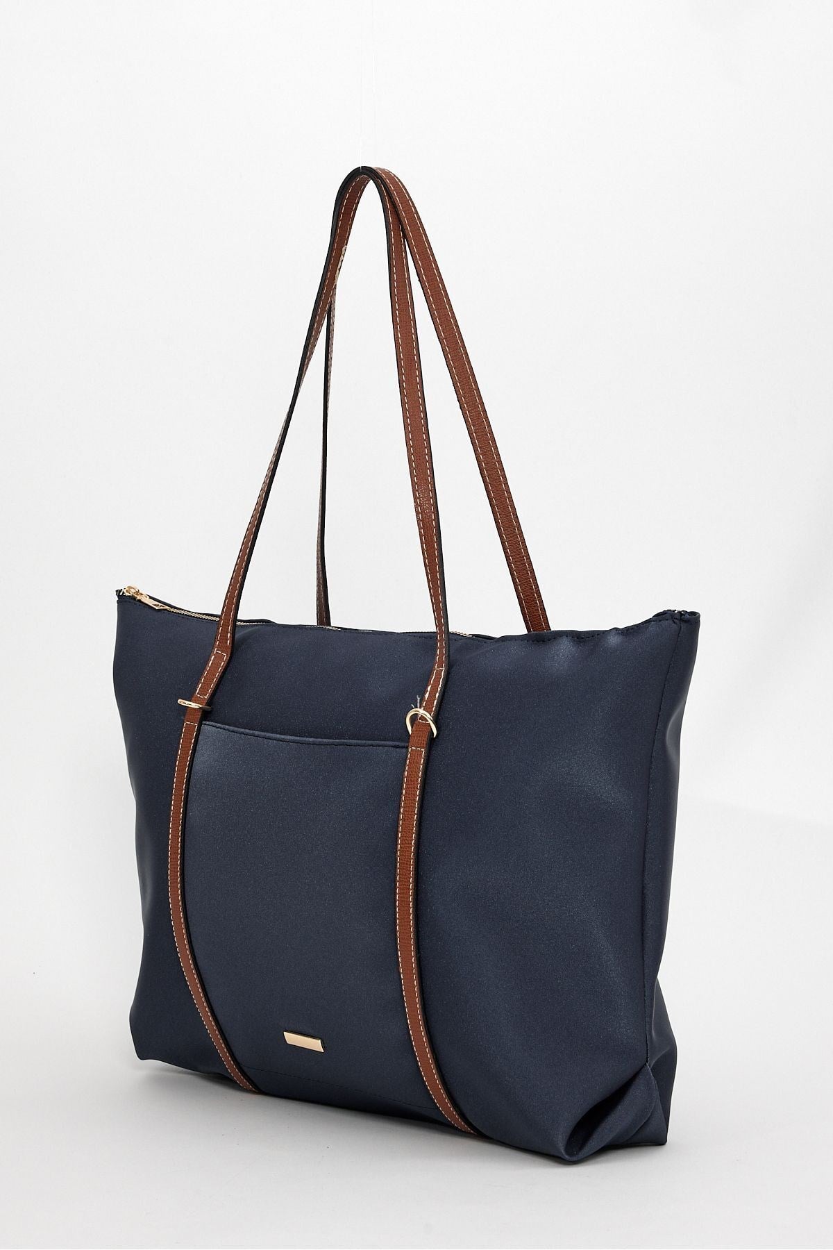 Çift Saplı Paraşüt Kumaş Büyük Boy Shopper Çanta Üniversite Ofis Anne Bebek Omuz Çantası (47x30x15)