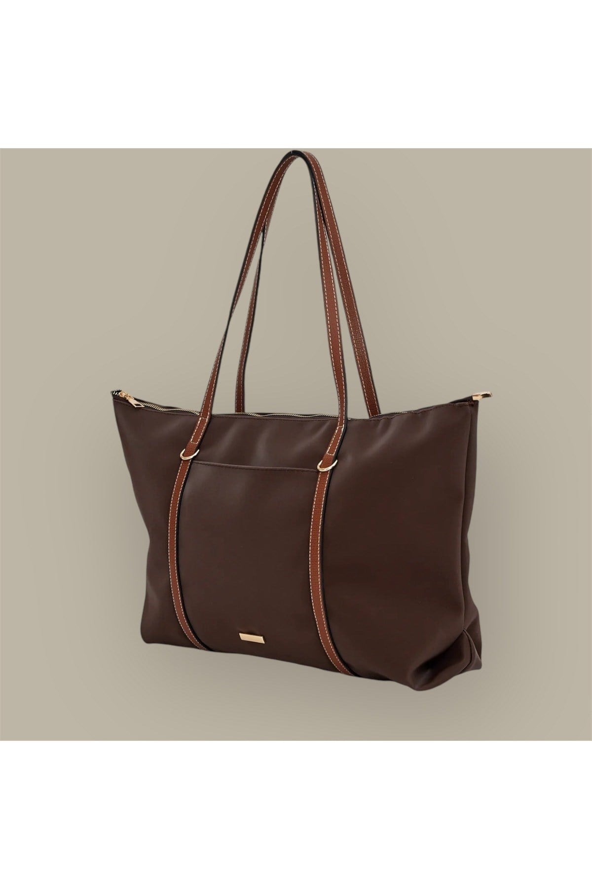Çift Saplı Paraşüt Kumaş Büyük Boy Shopper Çanta Üniversite Ofis Anne Bebek Omuz Çantası (47x30x15)